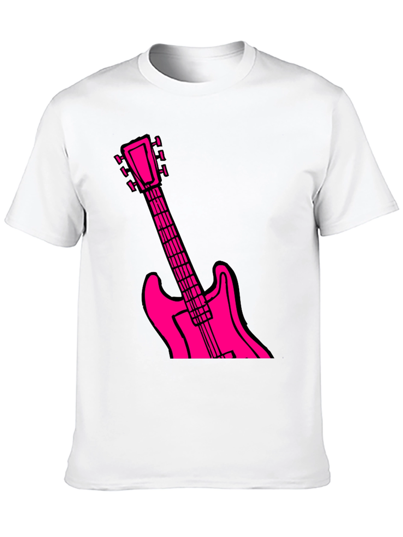 Black Black T-Shirt with Pink Guitar Graphic view 10