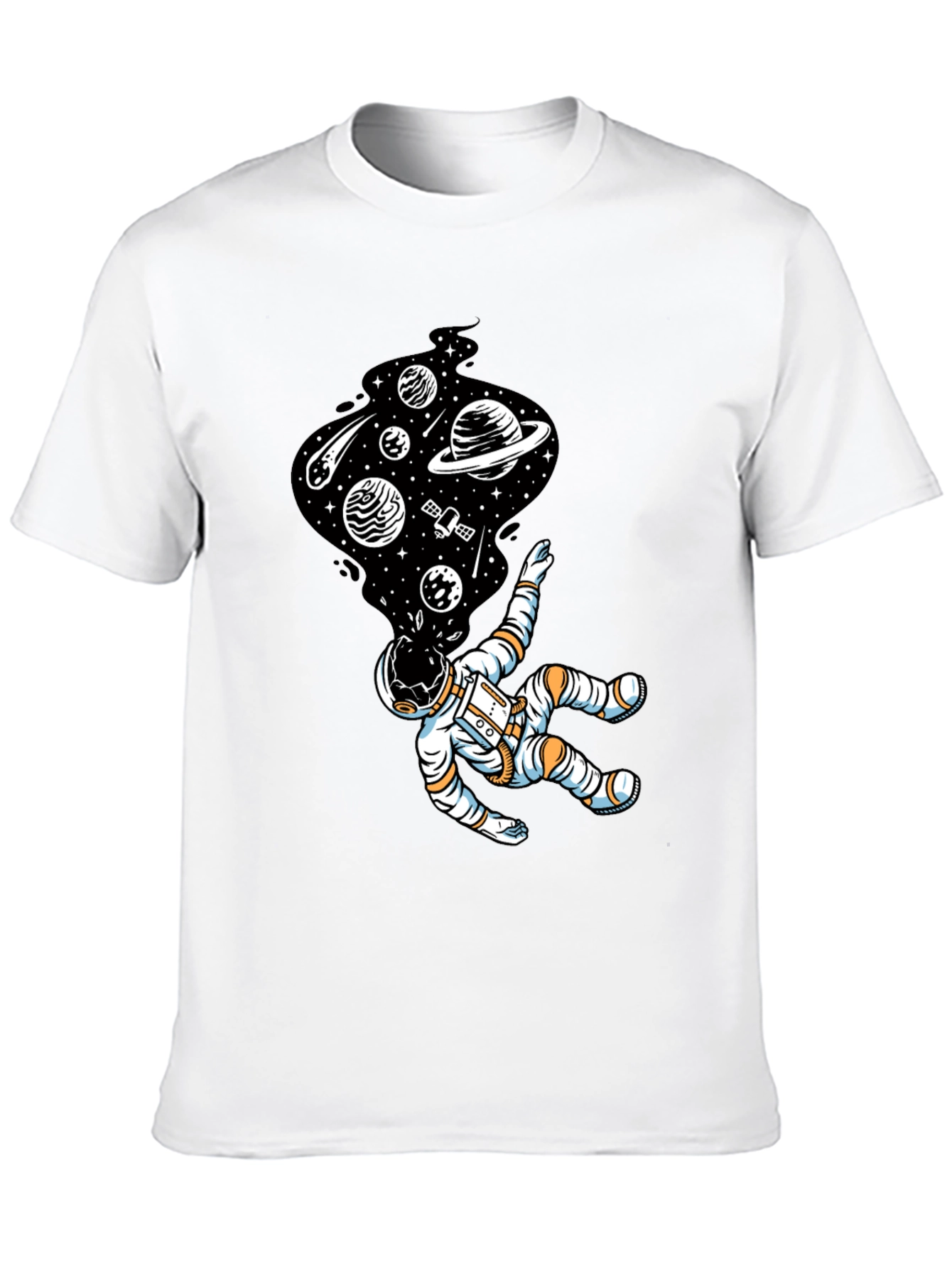 Black Astronaut Space Dream T-Shirt - Black Graphic Tee view 10