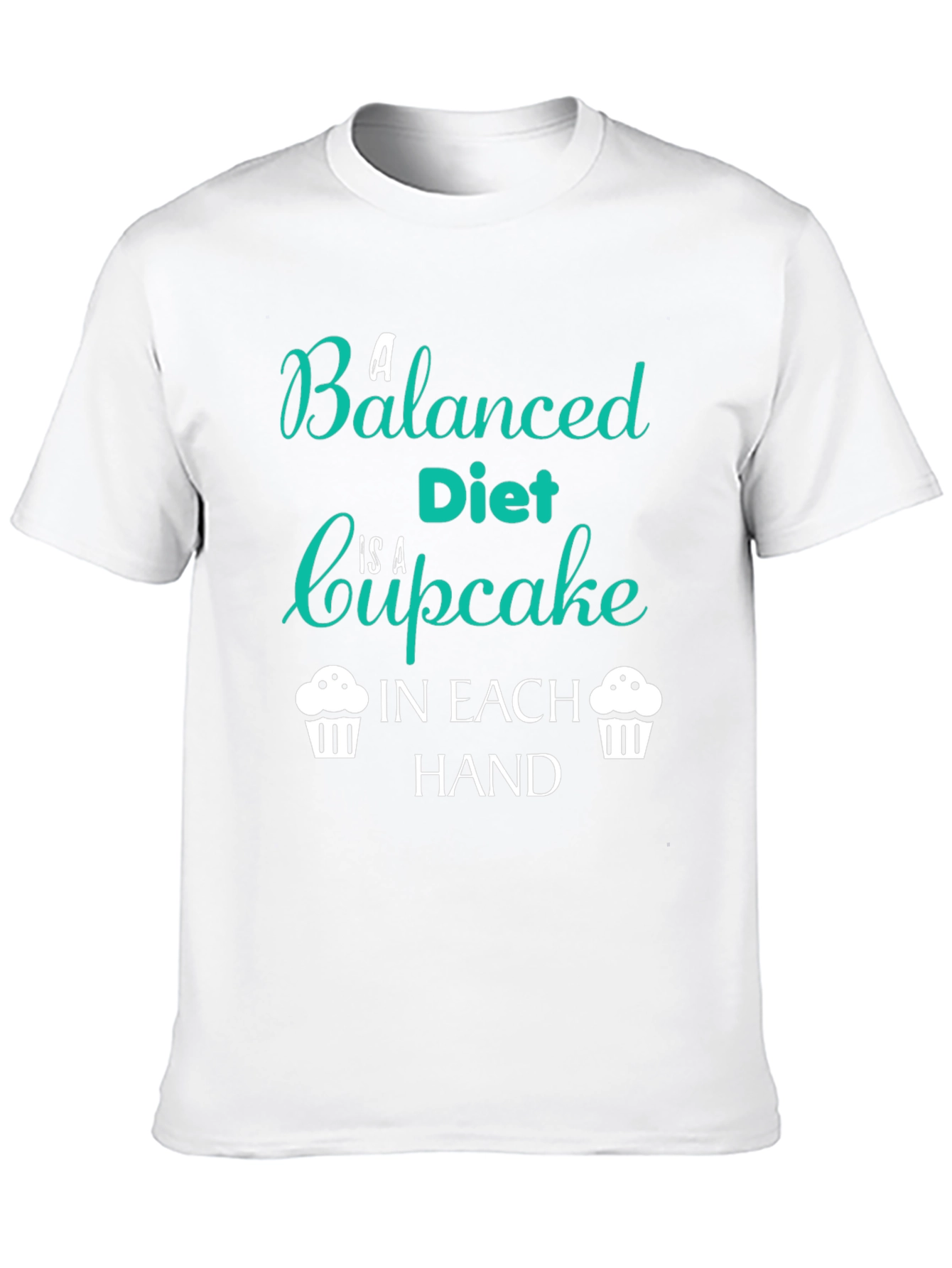 Black Funny Balanced Diet Cupcake T-Shirt view 10