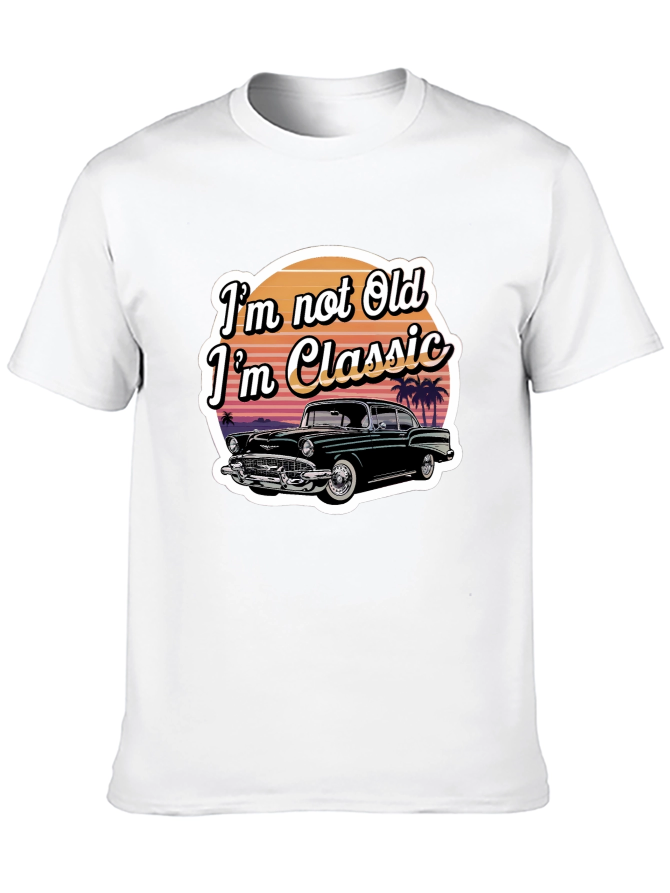 Black Classic Car T-Shirt - "I'm Not Old, I'm Classic" view 10