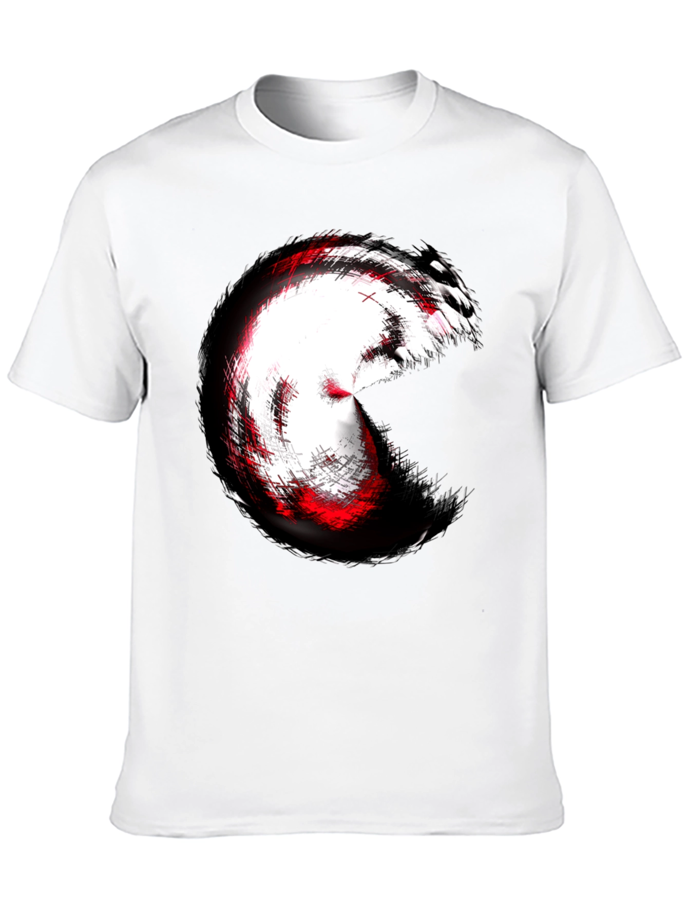 Black Abstract Circle Graphic Tee - Black Cotton Blend view 10