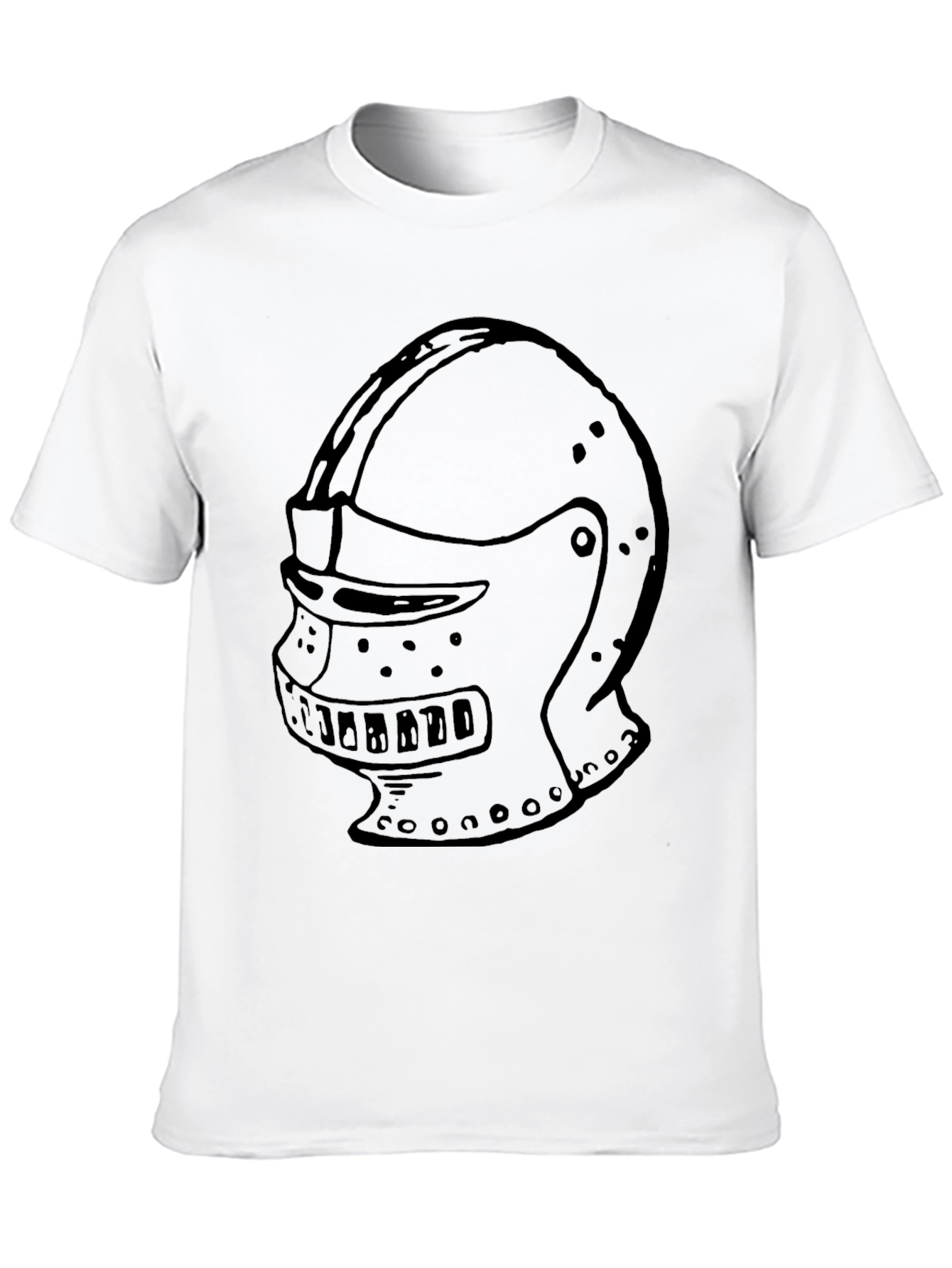 Black Knight Helmet Graphic Tee - Black Cotton Shirt view 10