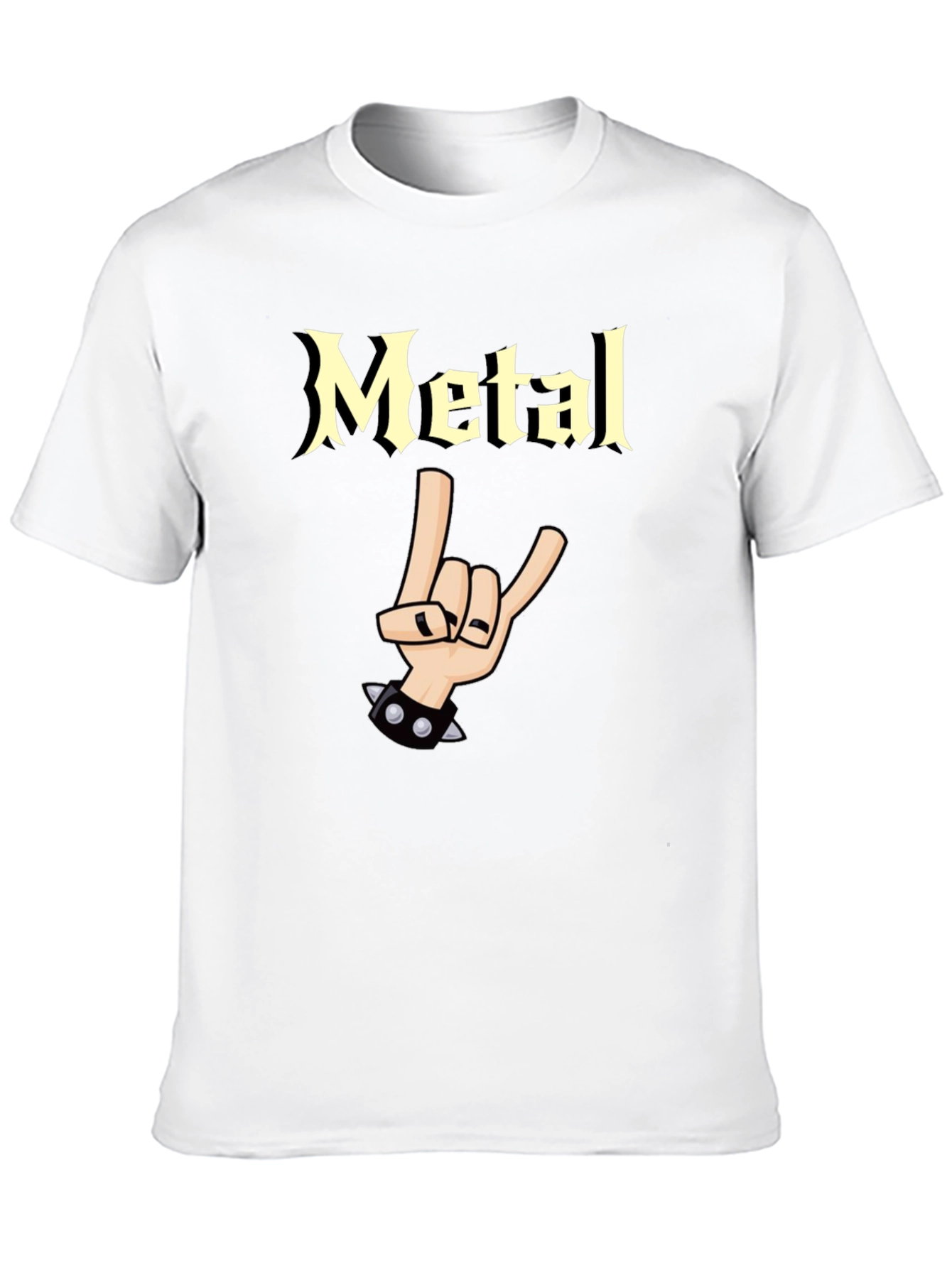 Black Metal Graphic T-Shirt - Rock On Hand Gesture view 10