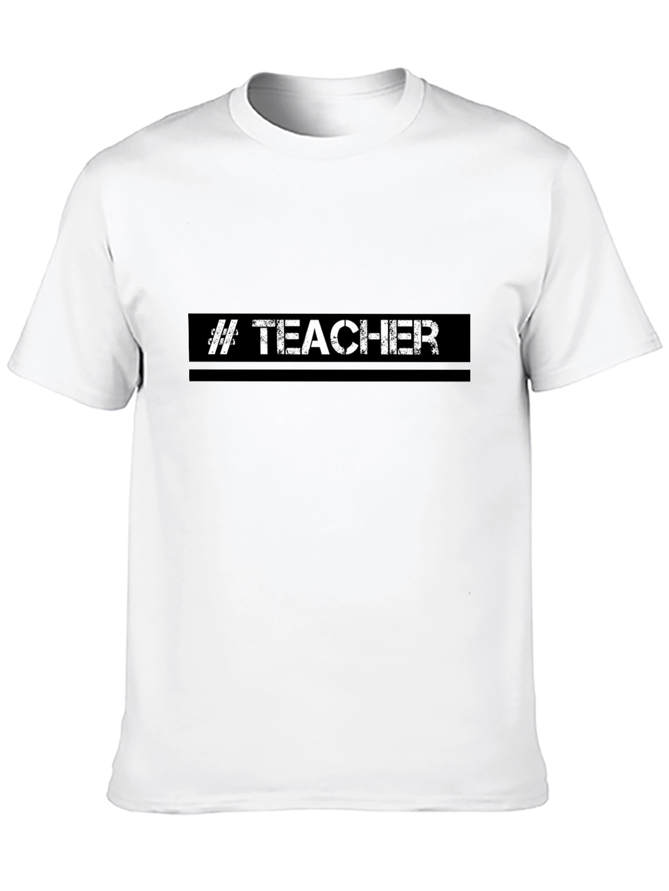 Black Teacher T-Shirt - Black Cotton Blend Tee view 10