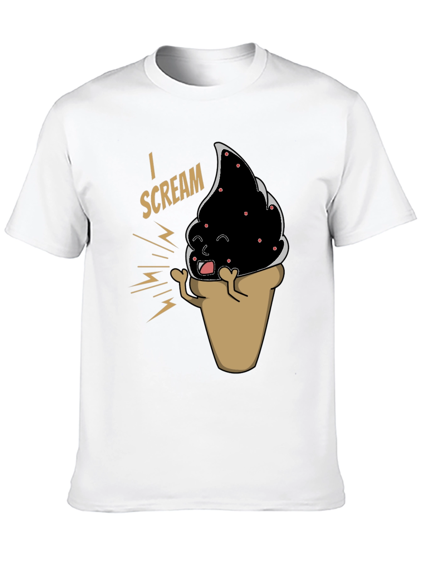 Black I Scream T-Shirt - Funny Ice Cream Cone Graphic Tee view 10