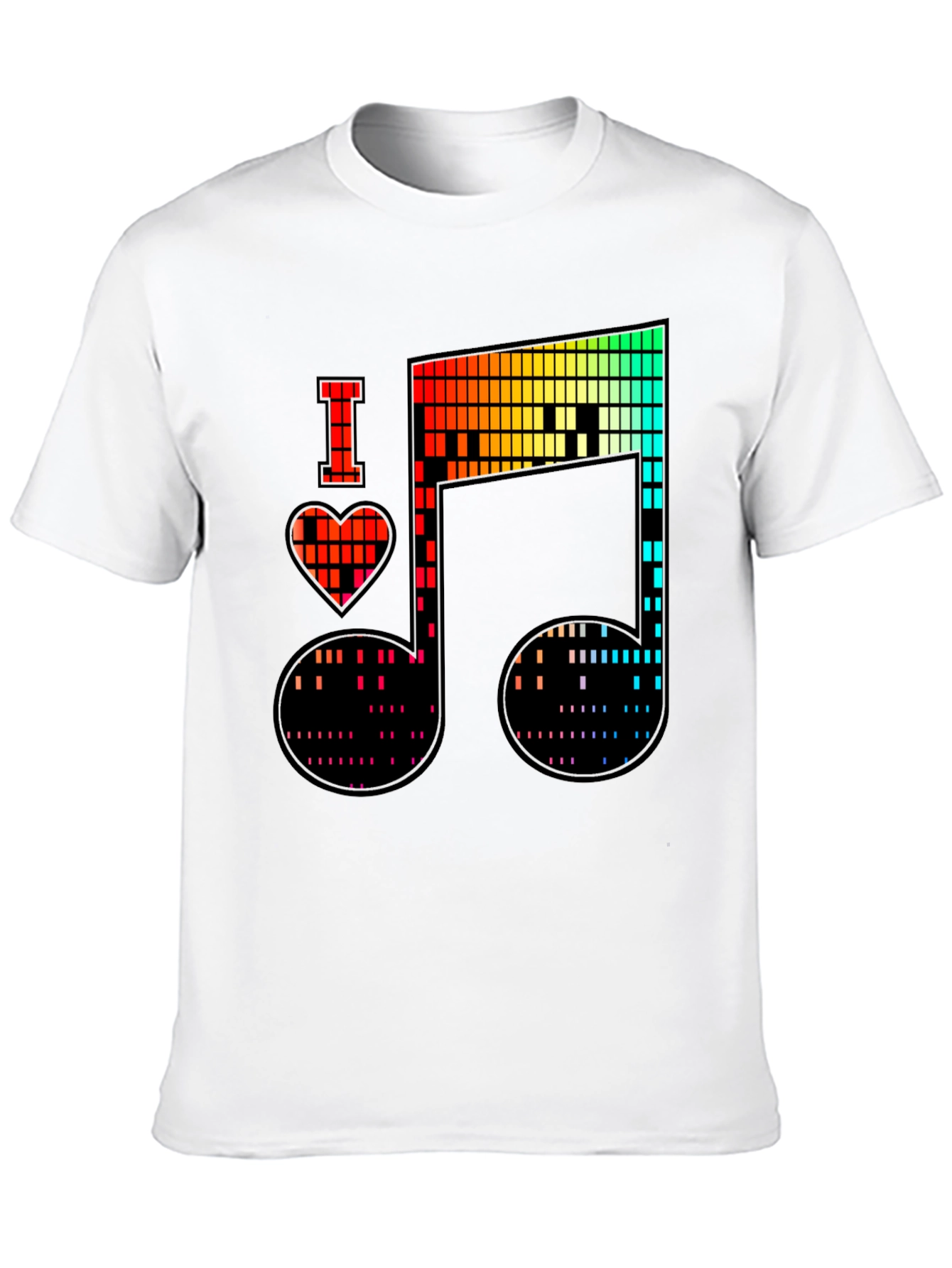 Black I Heart Music Note Graphic Tee - Black view 10