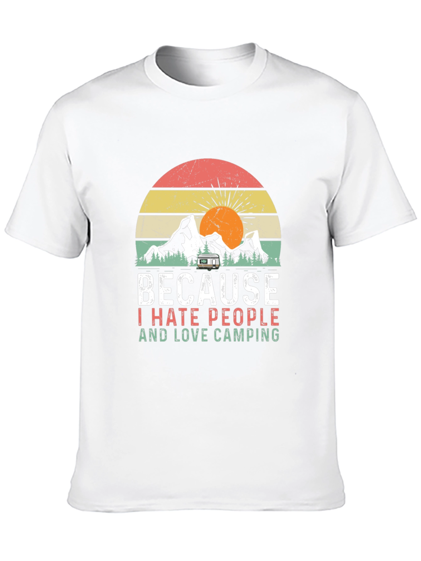 Black Because I Hate People & Love Camping T-Shirt view 10