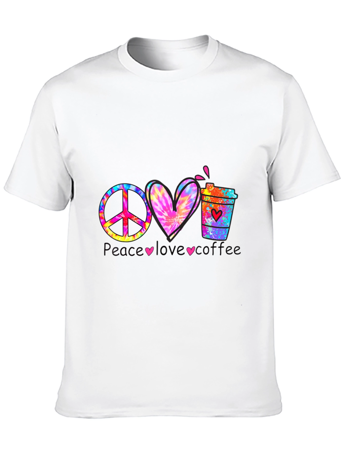 Black Peace Love Coffee Graphic Tee view 10
