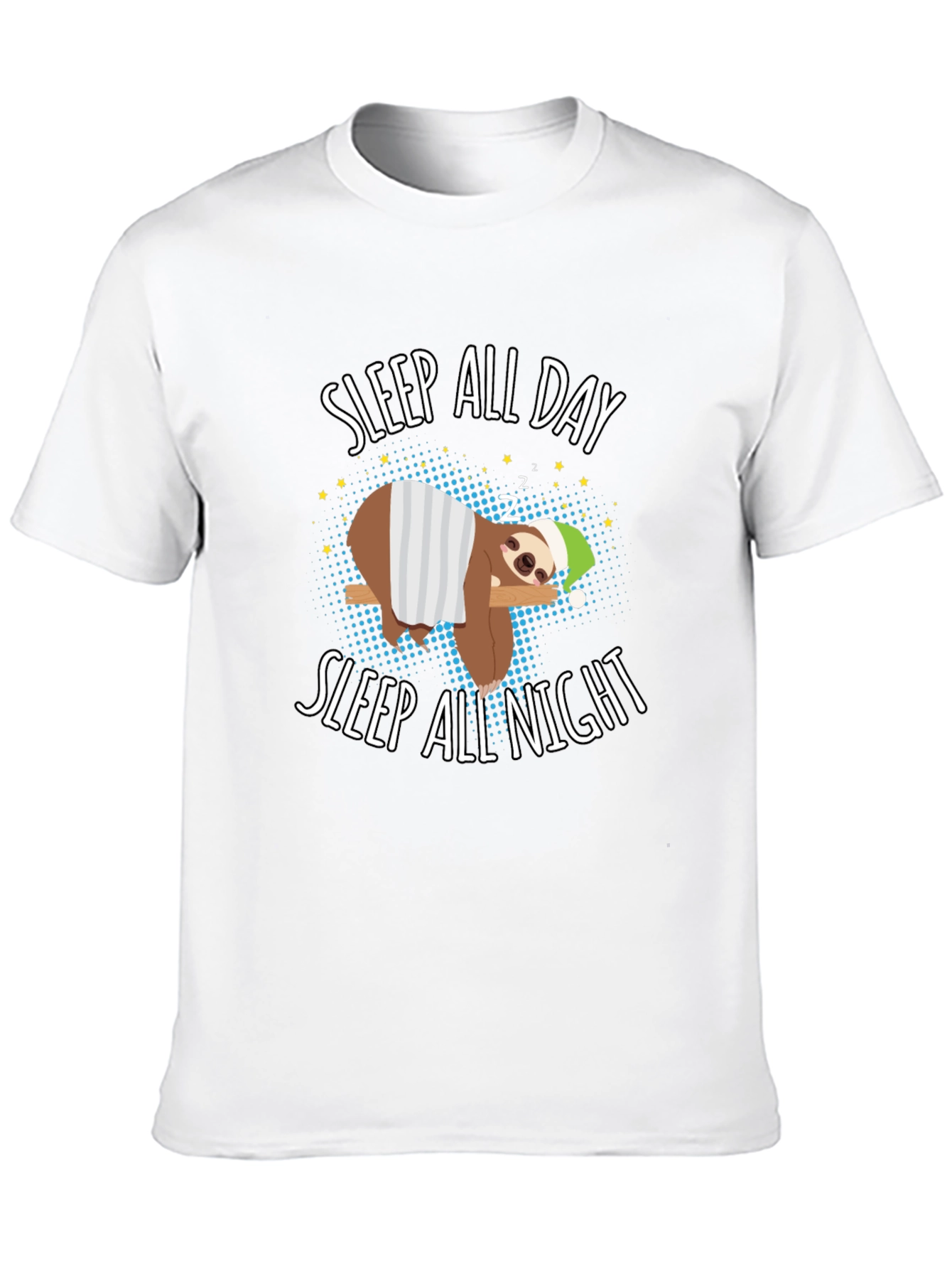 Black Sleep All Day Sloth Graphic T-Shirt view 10