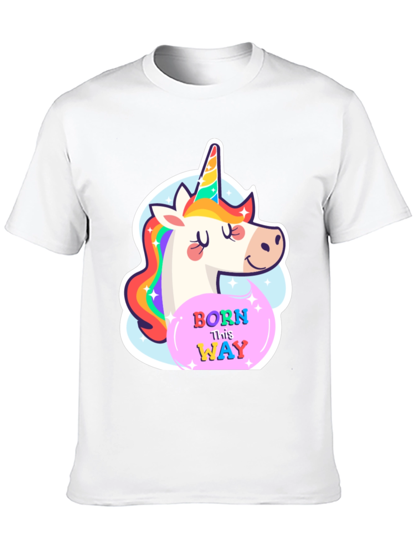 Black Unicorn Born This Way Black T-Shirt view 10