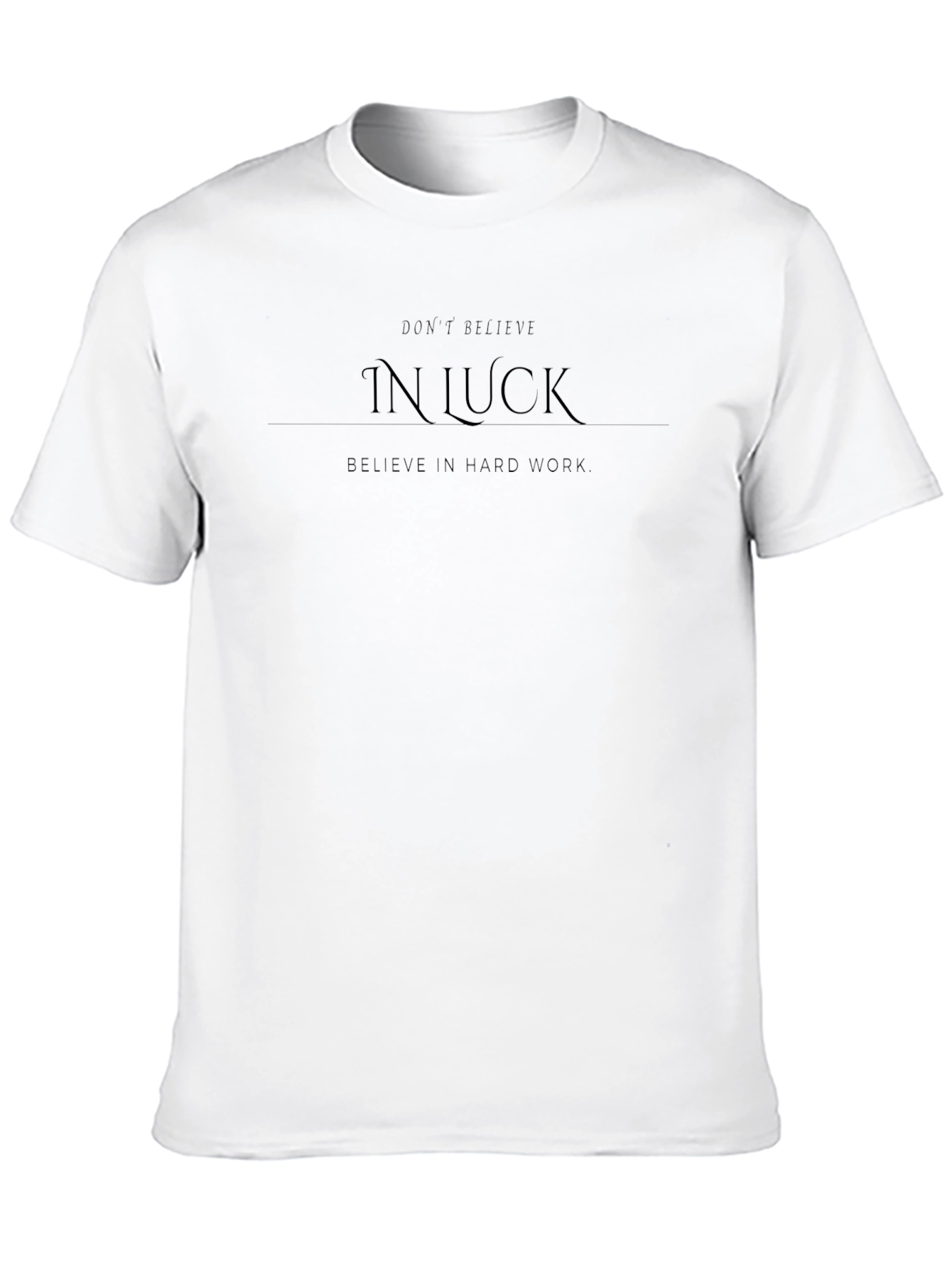 Black Men's "In Luck" Graphic Black T-Shirt - Casual Comfort view 10