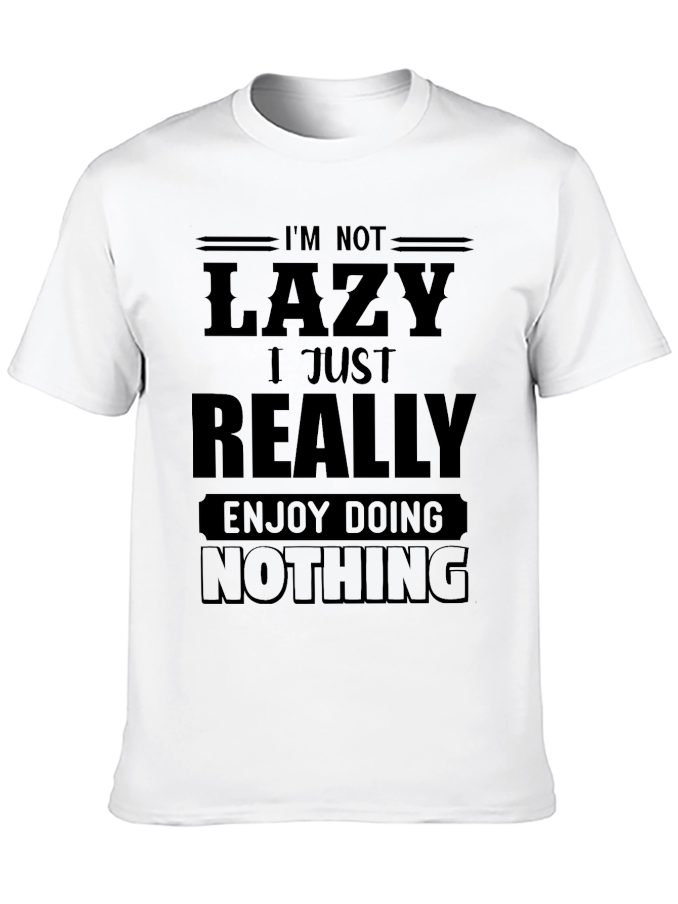 Black Funny Lazy T-Shirt - Enjoy Doing Nothing view 10