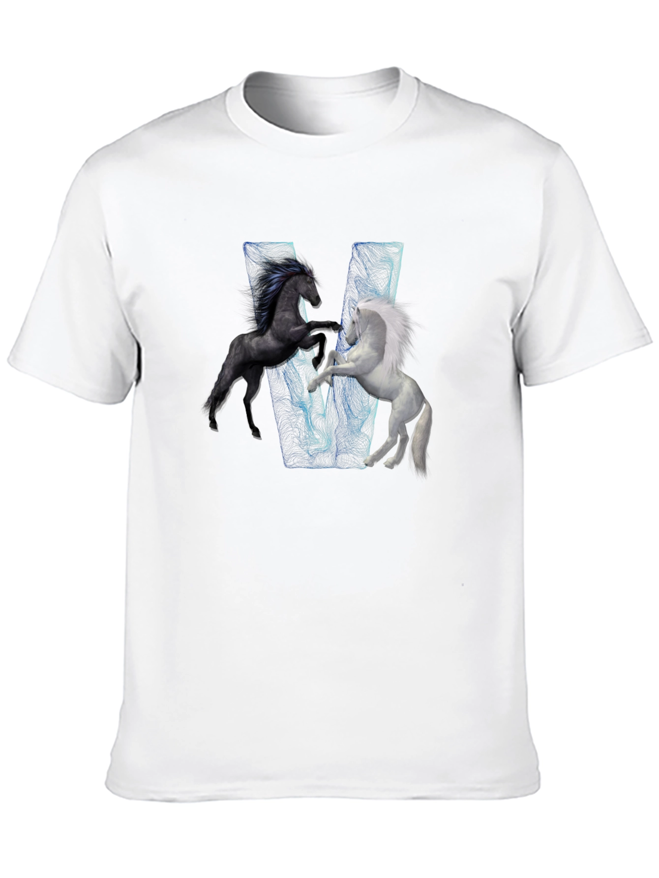Black Black T-Shirt with Horse Design view 10