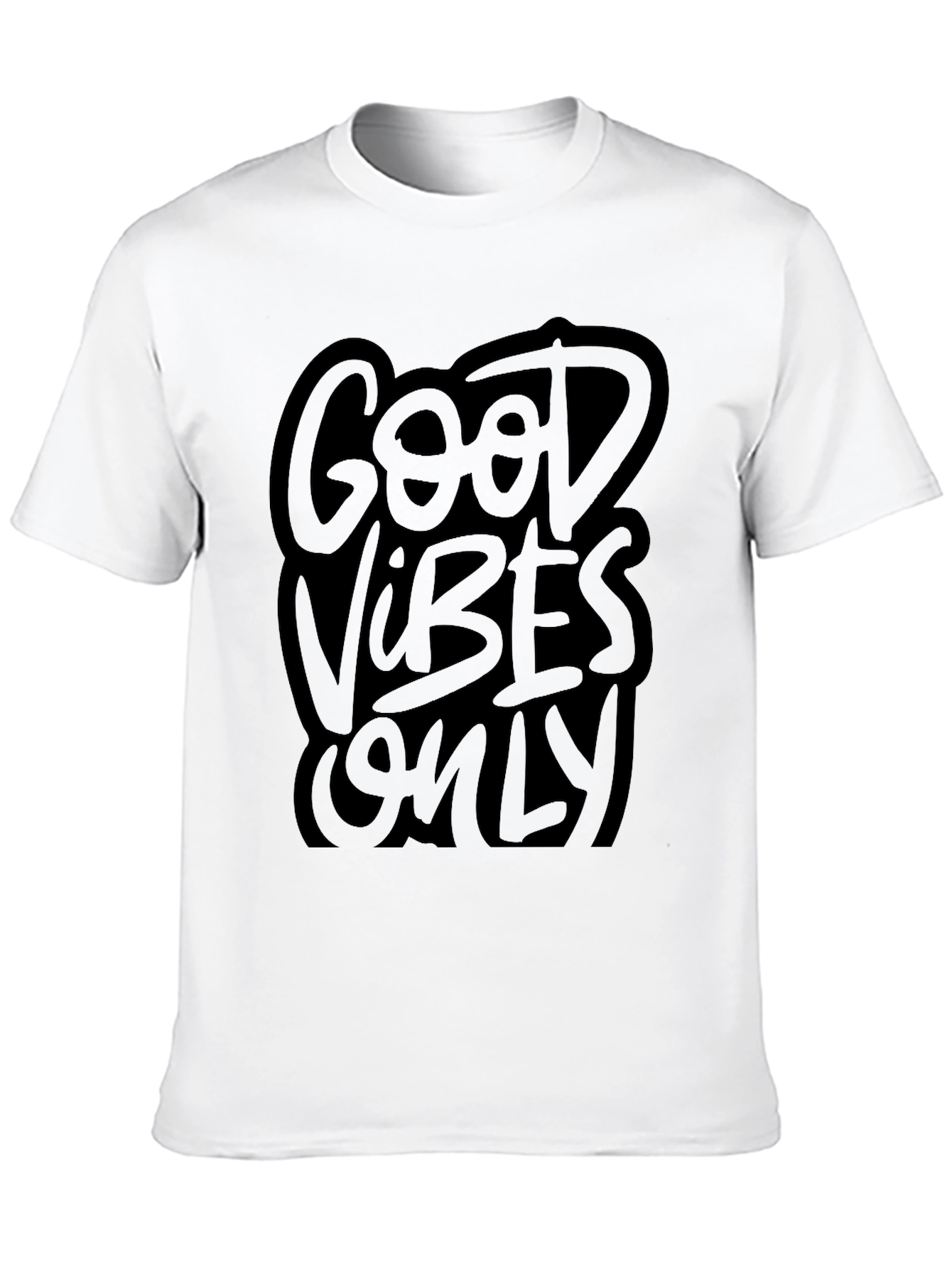 Black Good Vibes Only Black Graphic Tee view 10