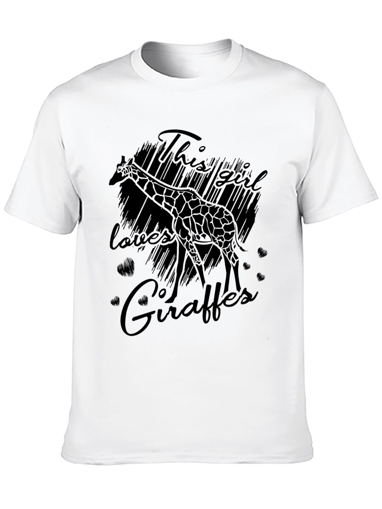 Black Giraffe Lover T-Shirt - Black Graphic Tee for Women view 10