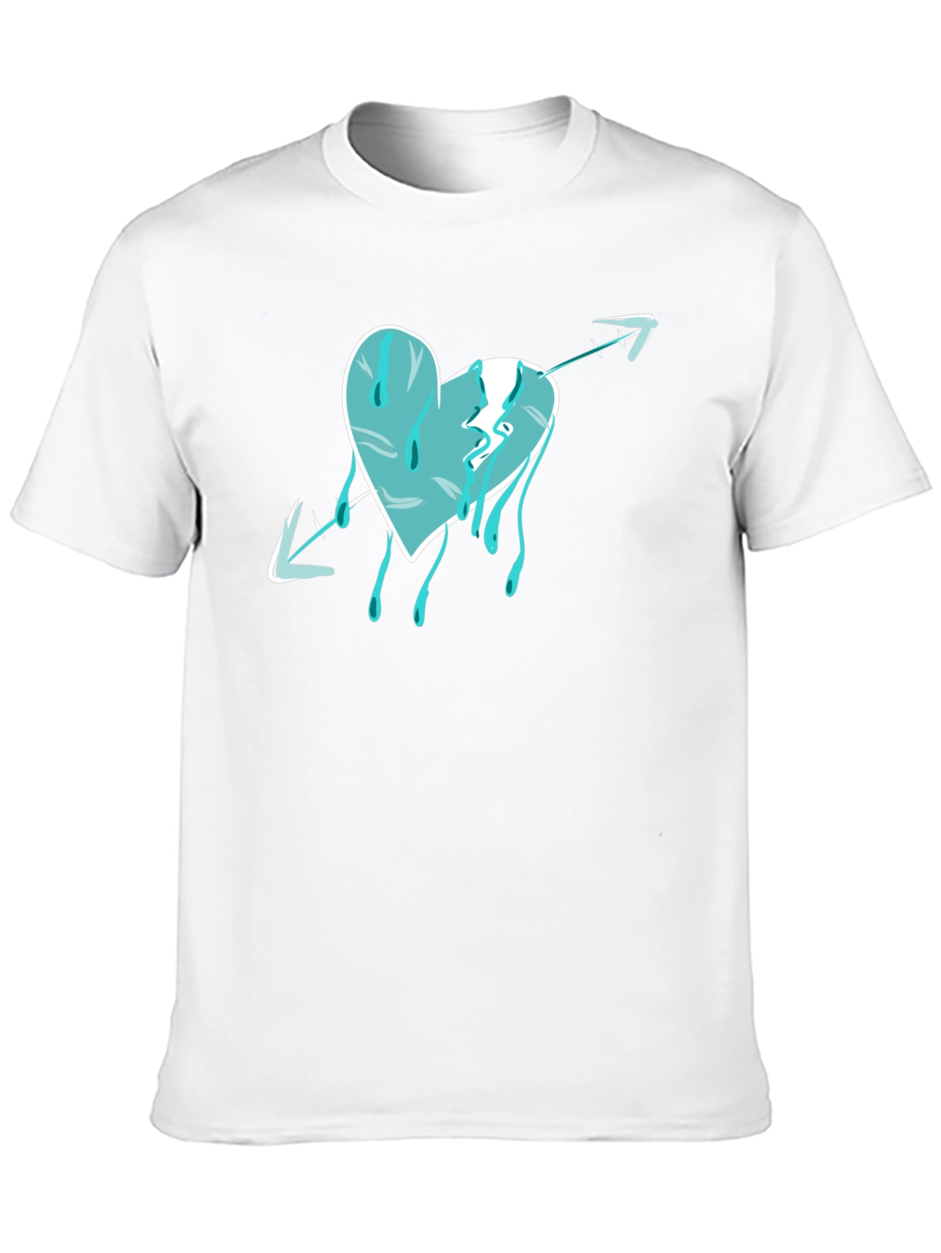 Black Heart Arrow Drip Graphic T-Shirt view 10