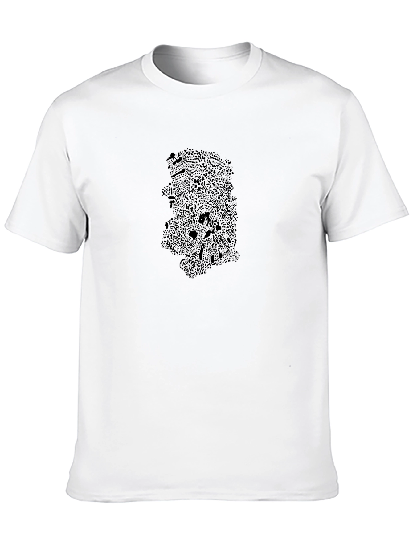 Black Men's Black Graphic Print Crewneck T-Shirt view 10