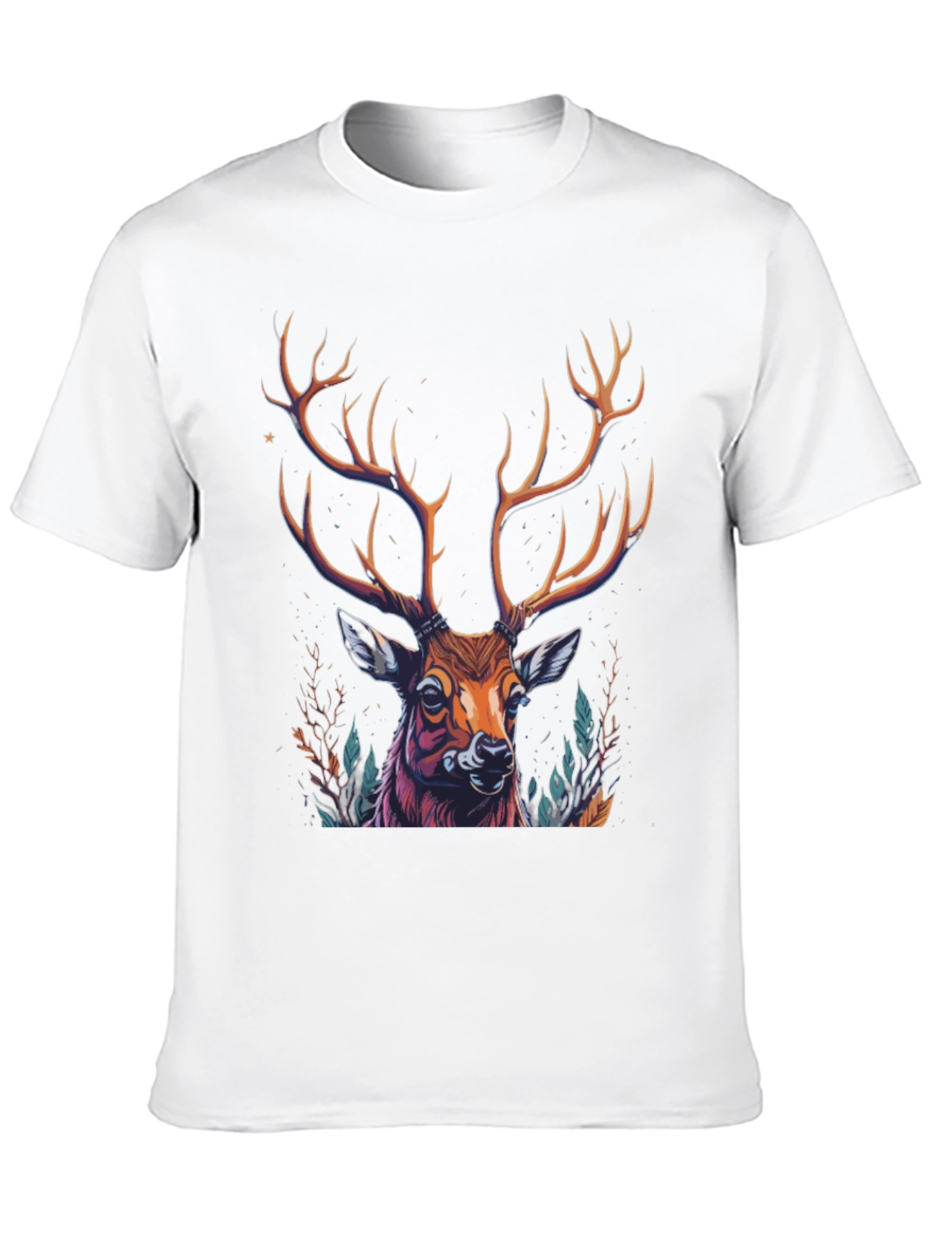 Black Majestic Deer Graphic Tee - Men's Black T-Shirt view 10