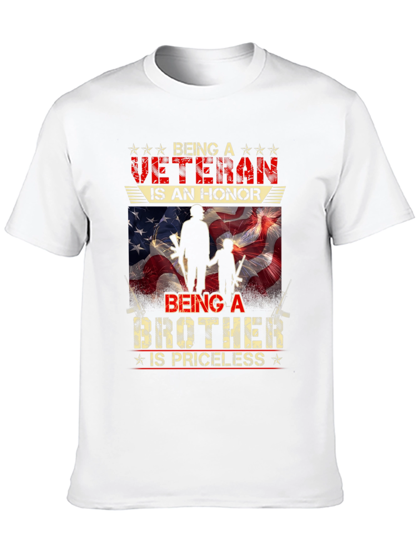 Black Veteran Brother T-Shirt - Honor Priceless Graphic Tee view 10
