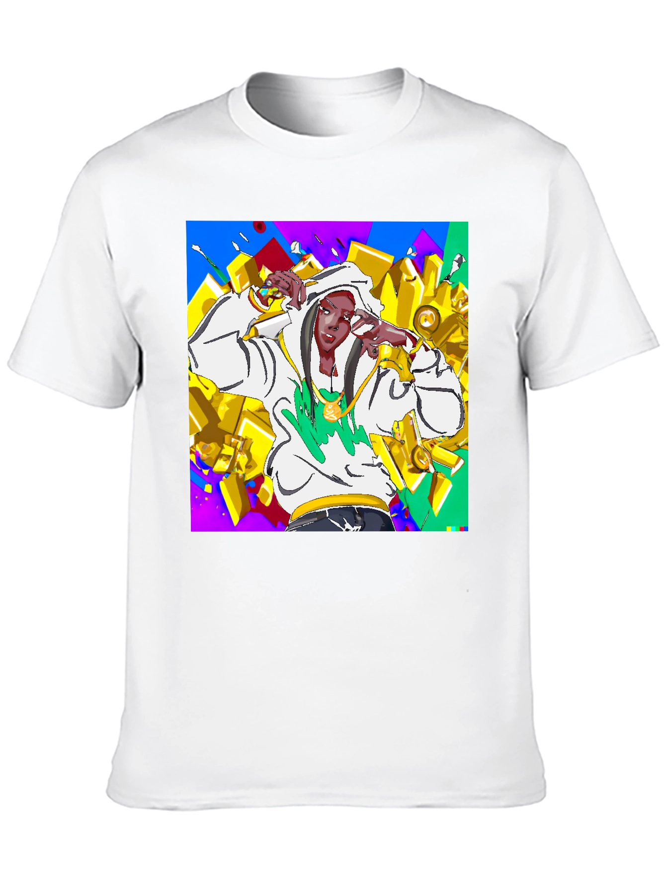 Black Urban Style Graphic Tee - Animated Character Design view 10