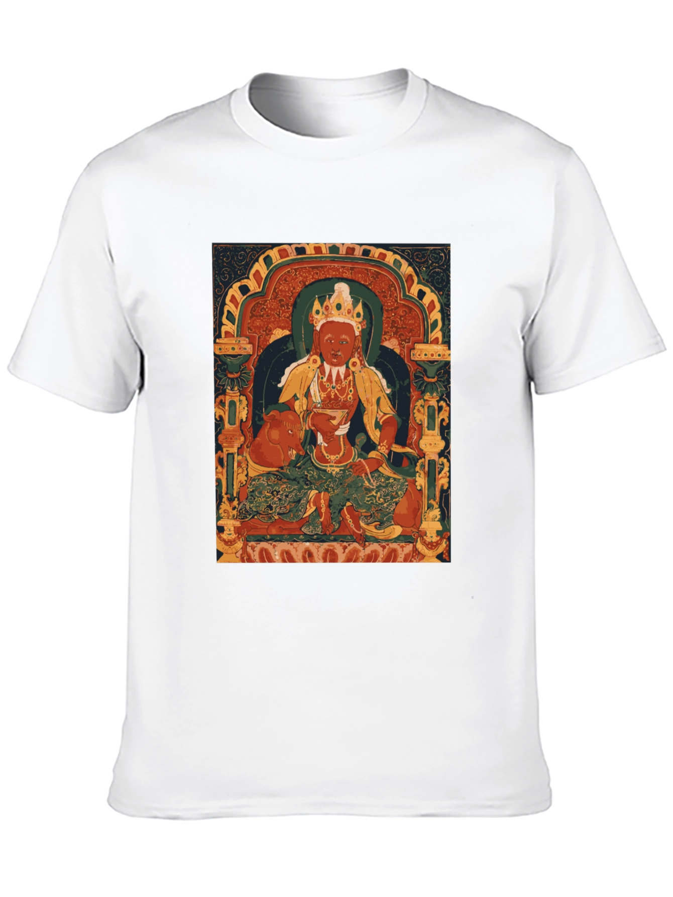 Black Vintage Thangka Art T-Shirt view 10