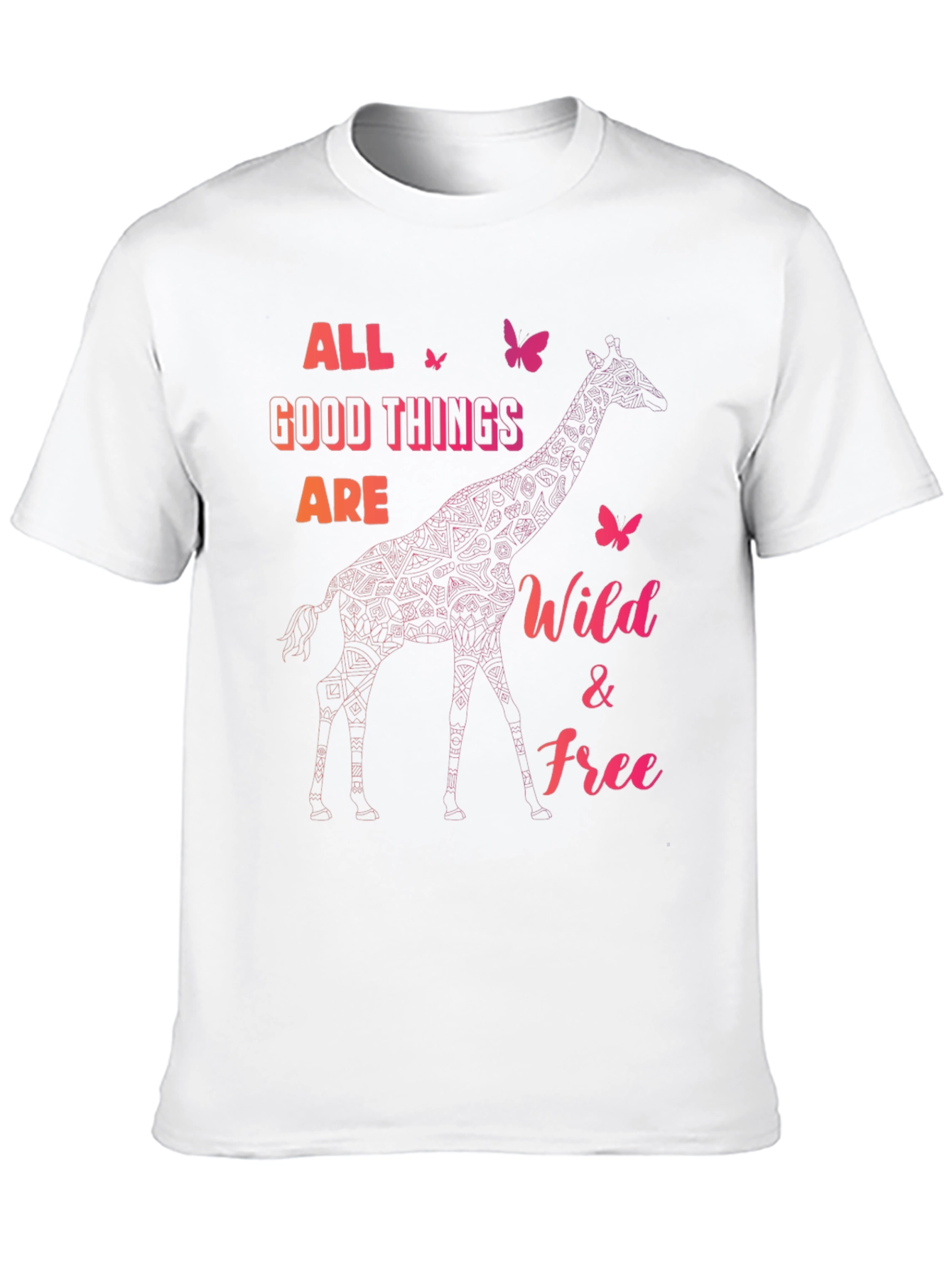 Black Wild and Free Giraffe Graphic Tee view 10