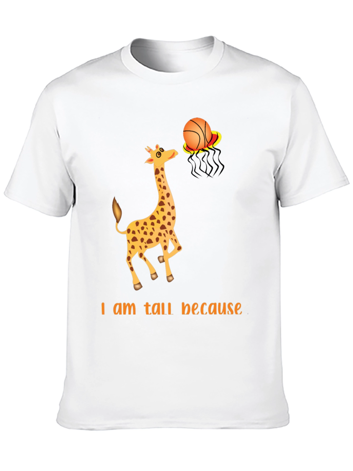 Black Tall Giraffe Basketball T-Shirt view 10