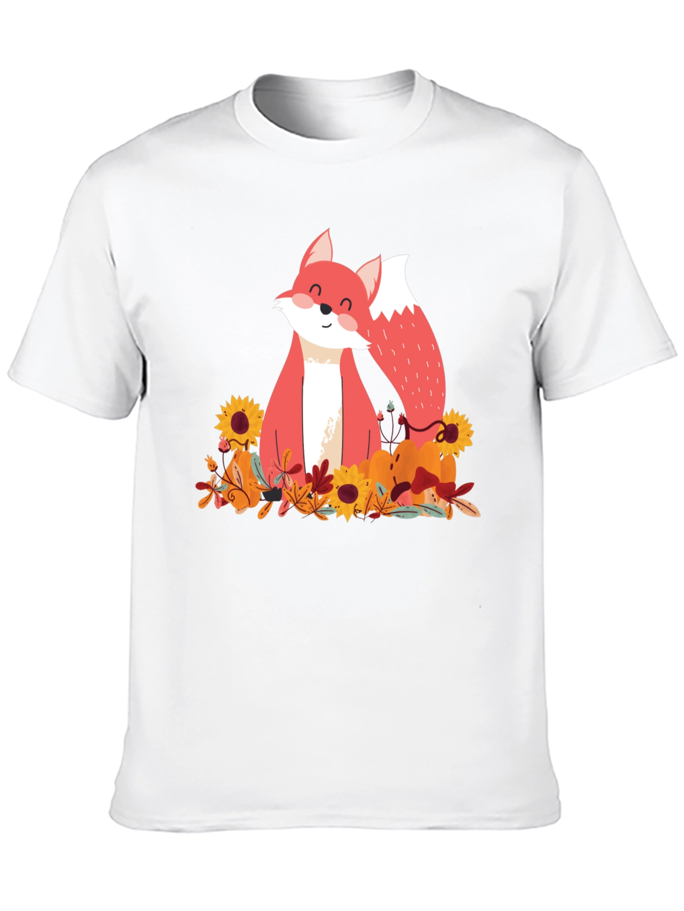 Black Autumn Fox Graphic Tee - Unisex Black T-Shirt view 10