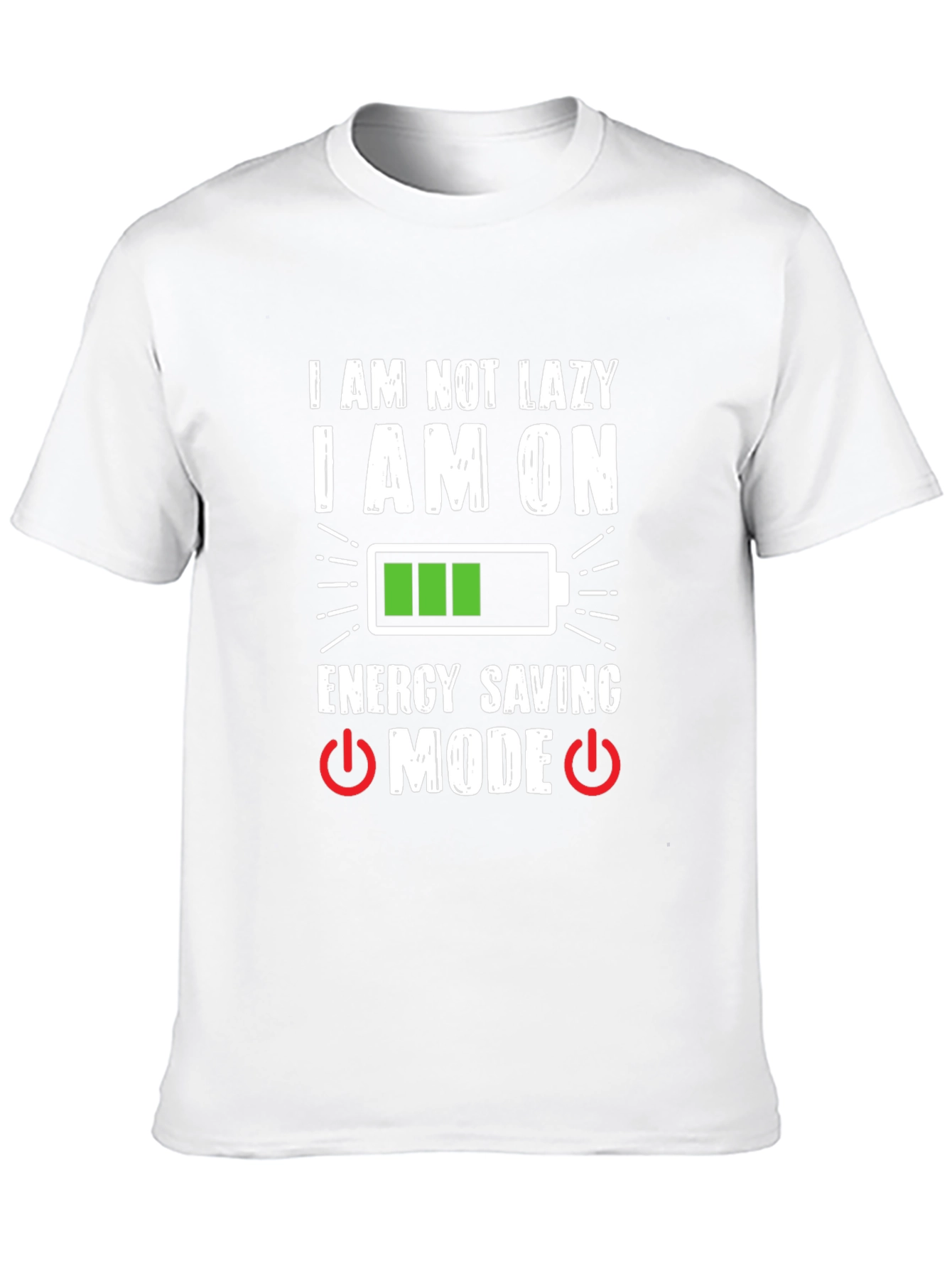 Black Funny "Energy Saving Mode" Graphic T-Shirt view 10