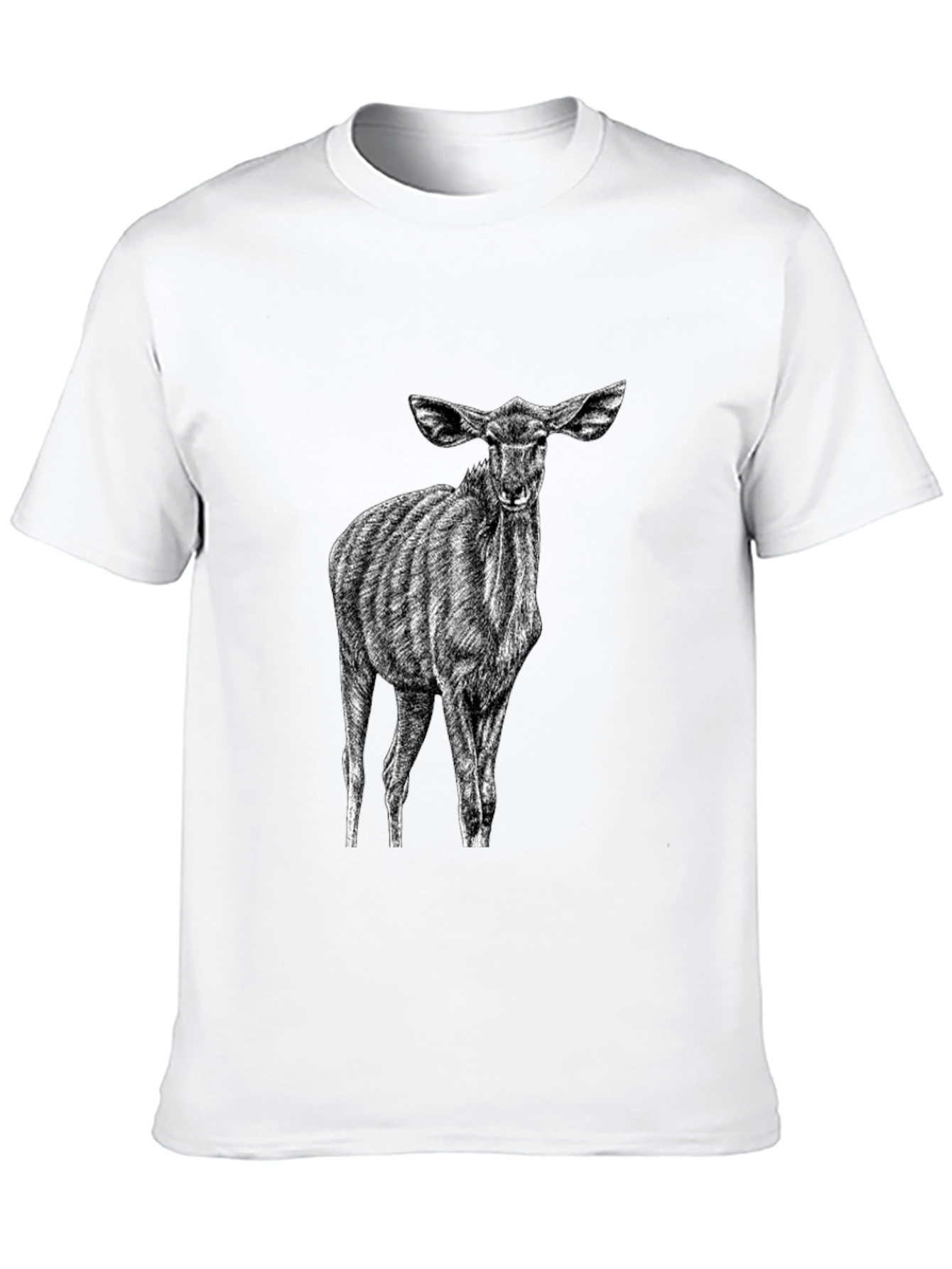 Black Black T-Shirt with Kudu Antelope Design view 10