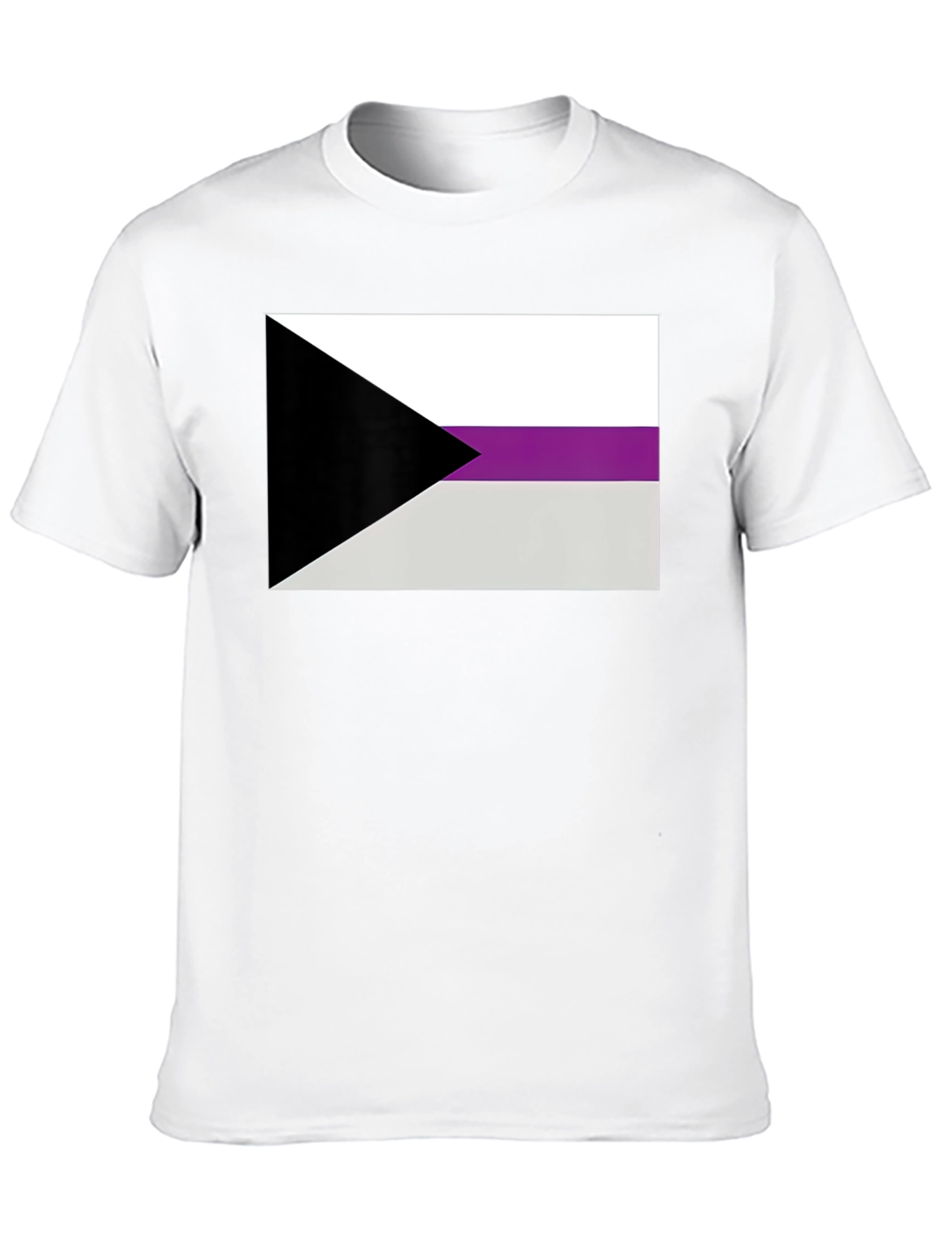 Black Demisexual Pride Flag Graphic T-Shirt - Black Cotton Blend Tee view 10