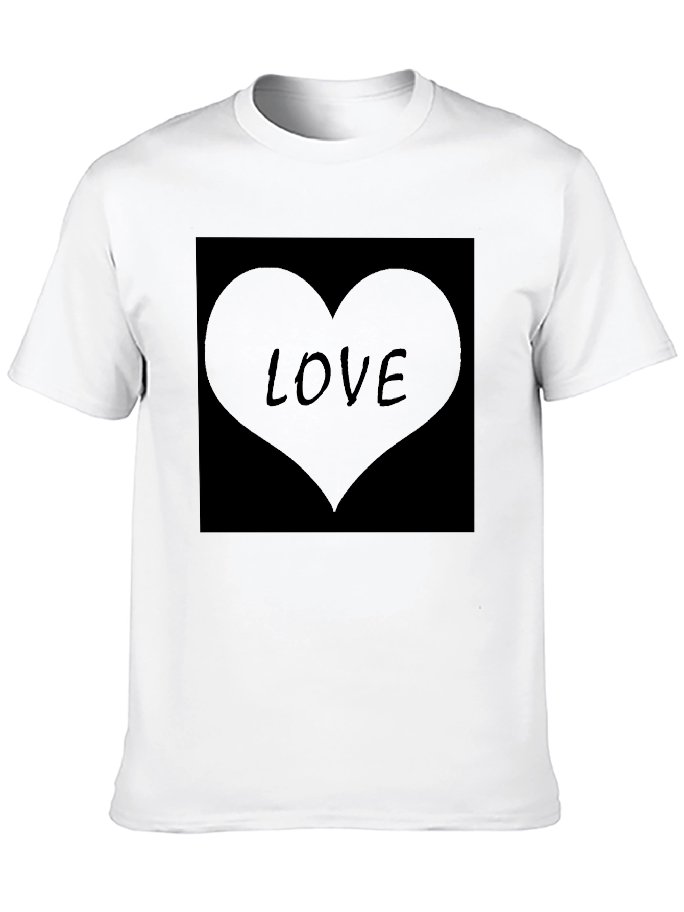 Black Men's Black Love Heart Graphic T-Shirt view 10