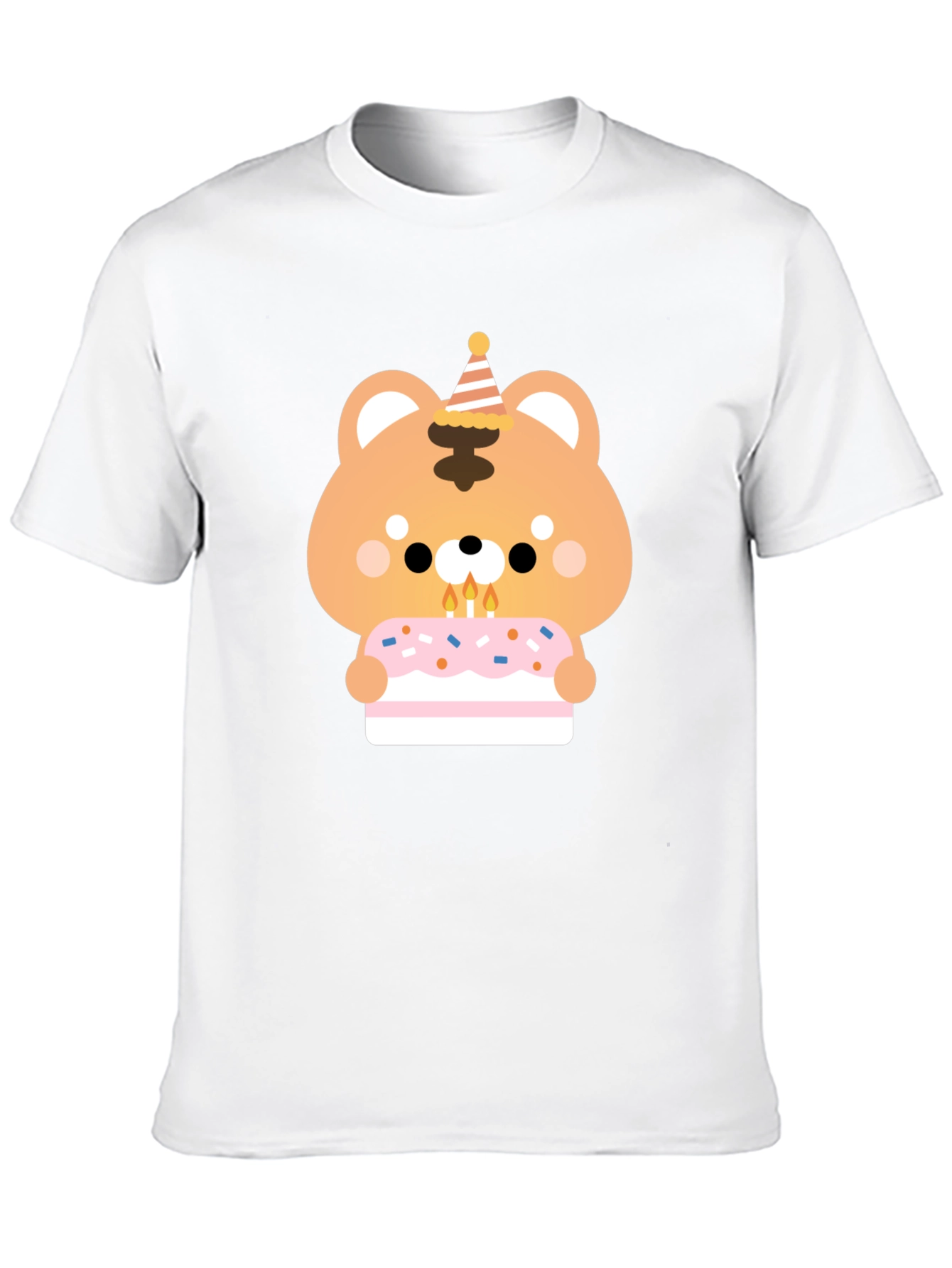 Black Cute Bear Birthday Cake T-Shirt view 10