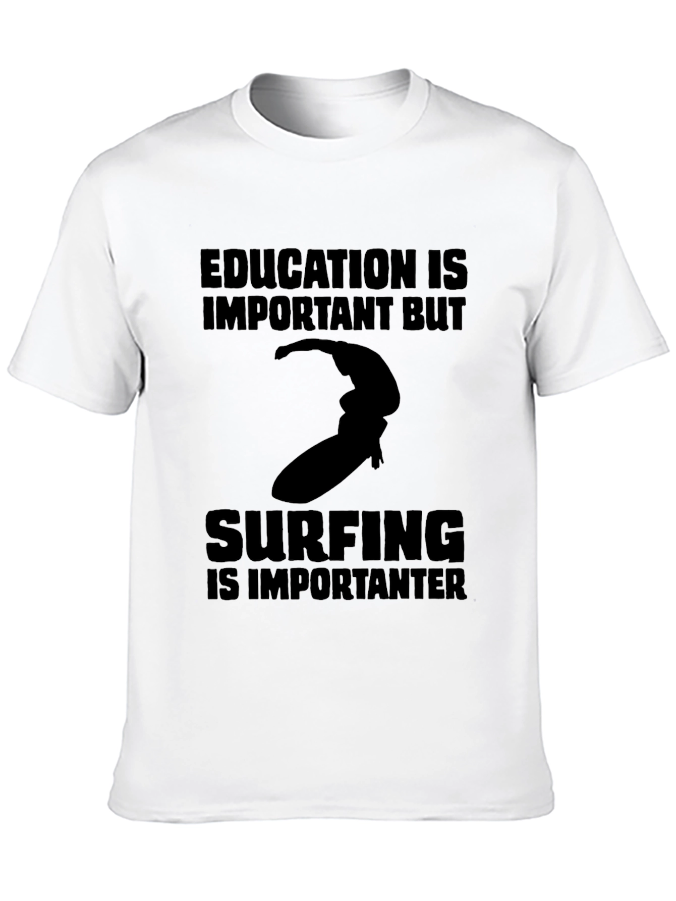 Black Surfing Is Importanter T-Shirt view 10