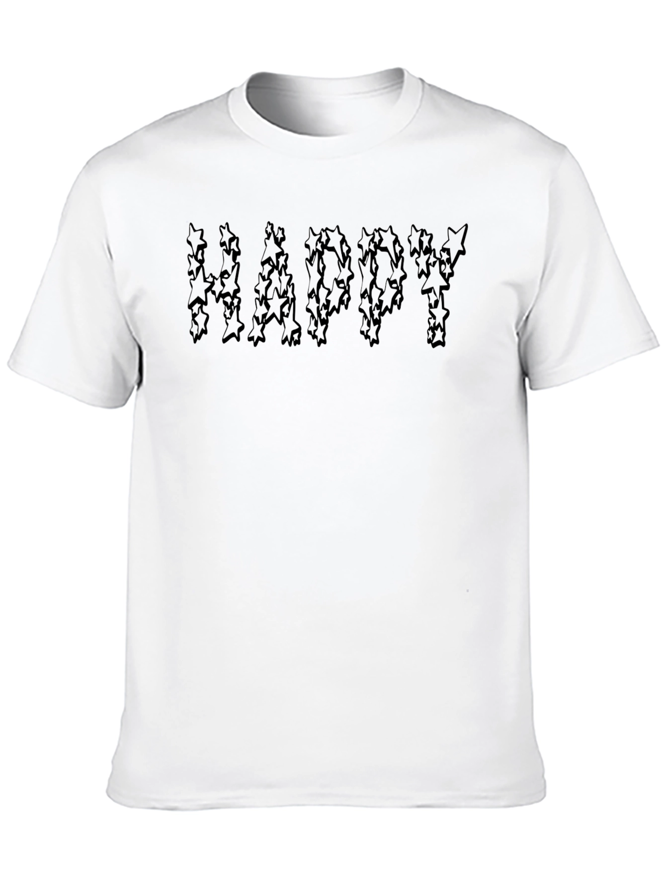 Black Happy Starry Graphic Black T-Shirt view 10