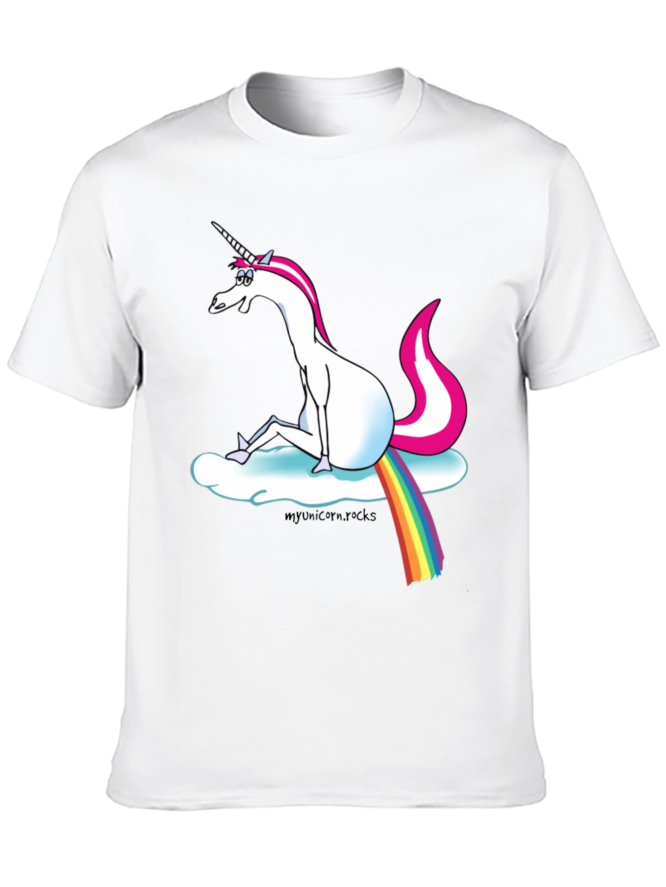 Black Unicorn Rainbow Cloud Graphic T-Shirt view 10