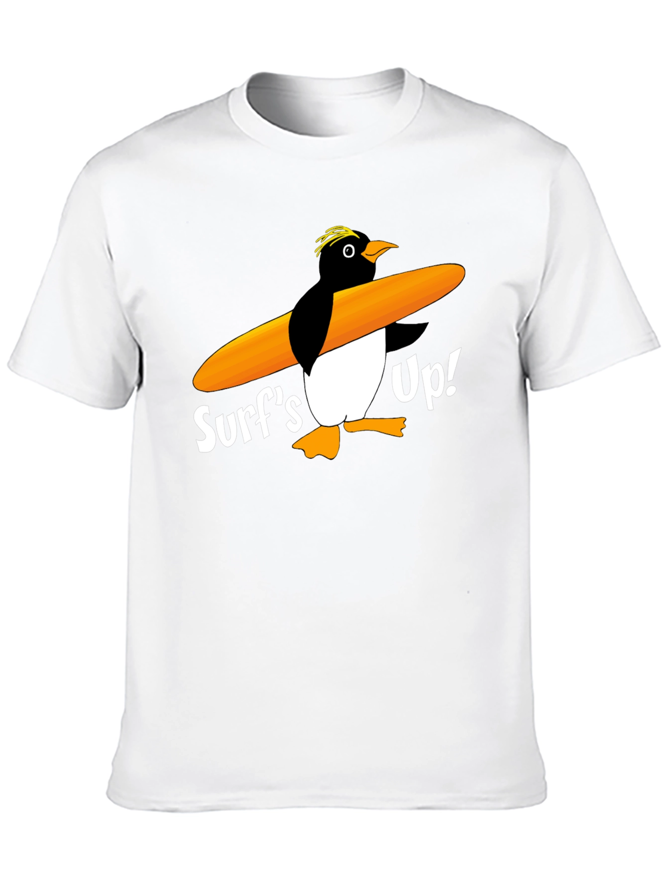 Black Surf's Up Penguin Graphic Tee - Black Cotton T-Shirt view 10