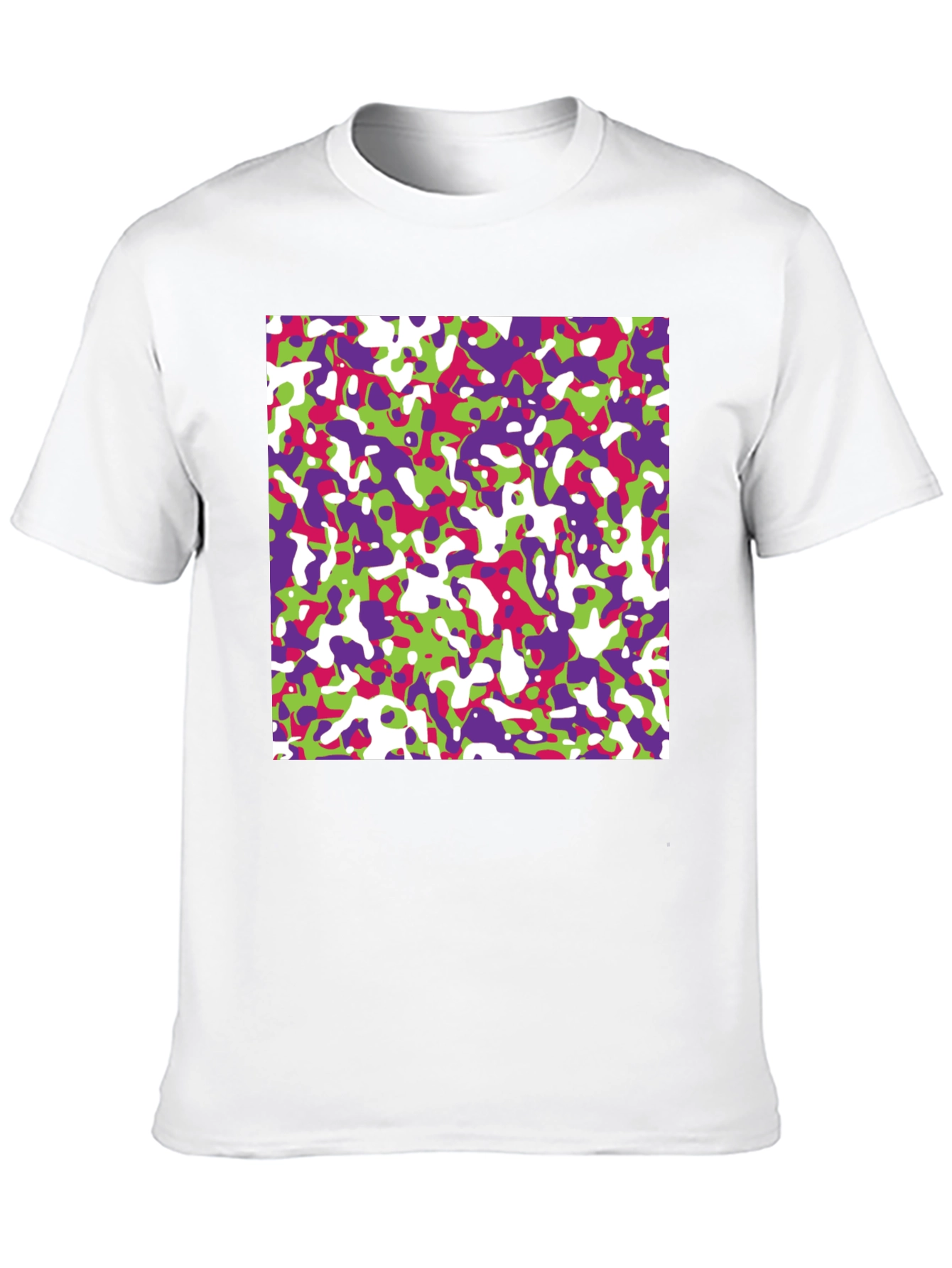 Black Abstract Camo Print Black T-Shirt view 10