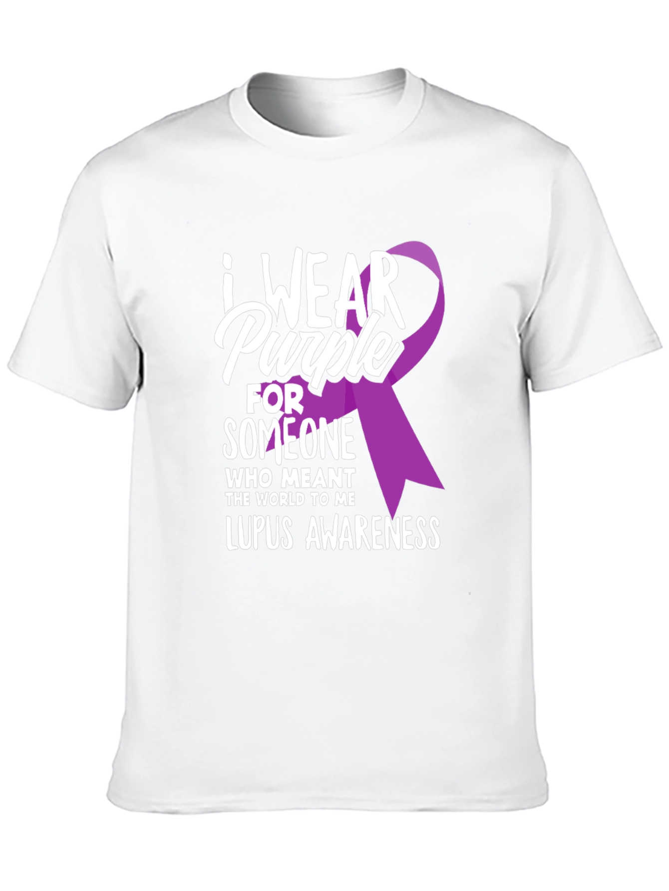 Black Lupus Awareness T-Shirt - I Wear Purple Ribbon view 10
