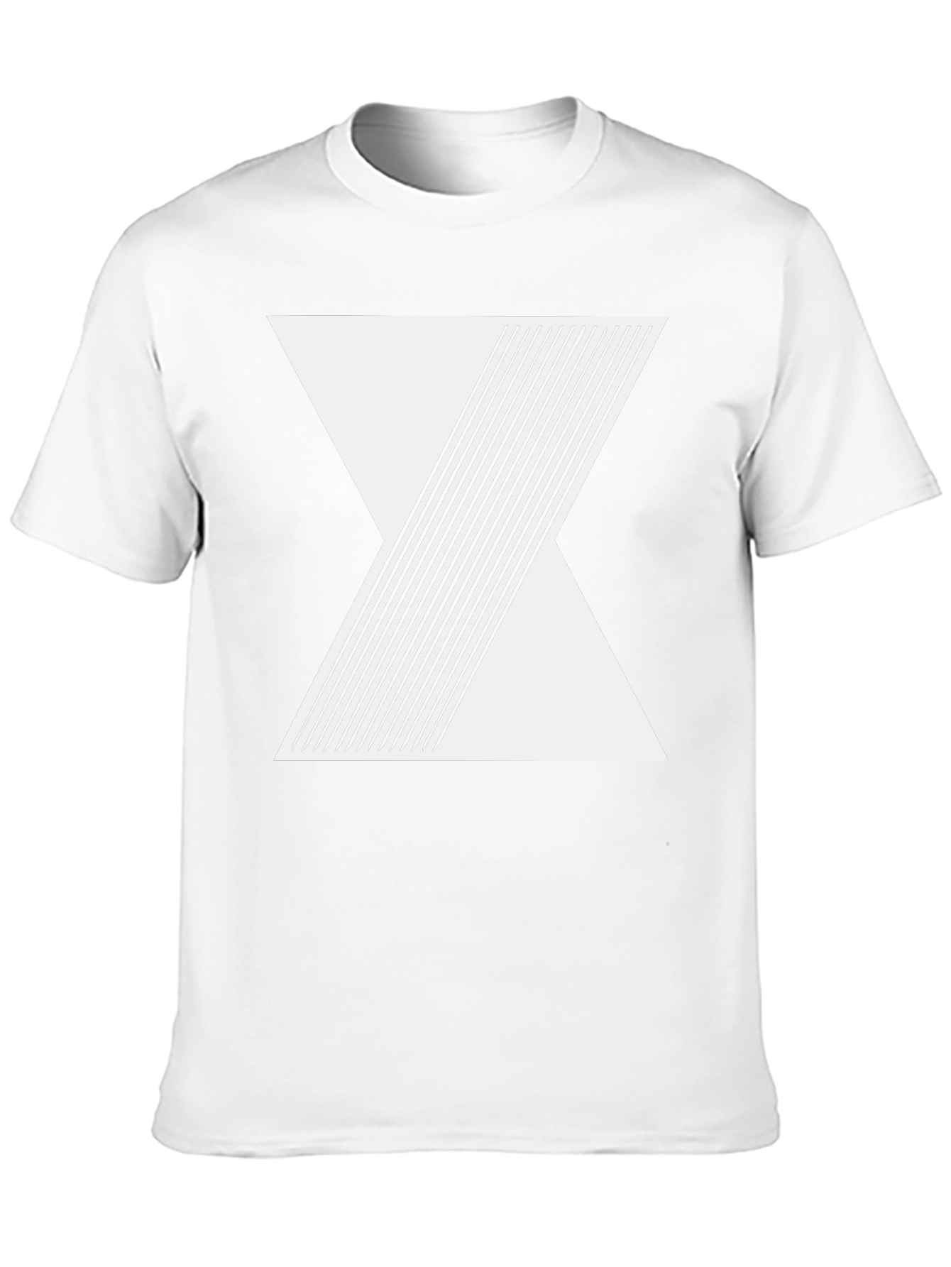 Black Geometric Line Design Black T-Shirt view 10