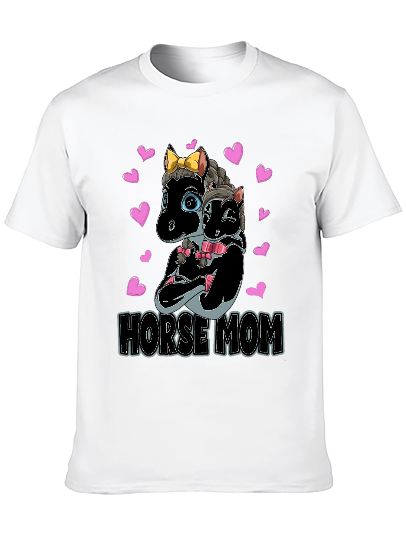 Black Horse Mom T-Shirt - Cute Horse Design view 10