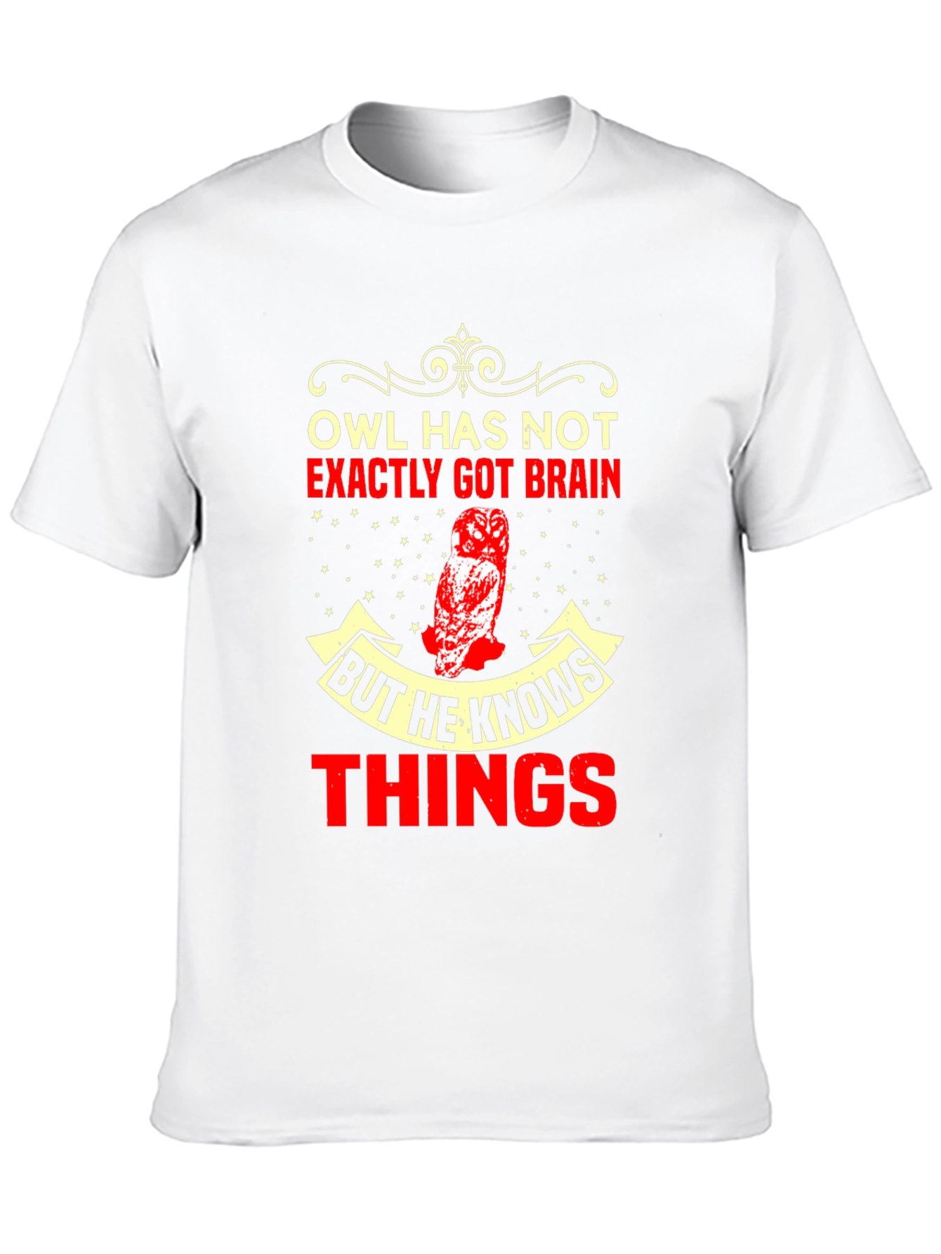 Black Owl Brain Funny Graphic T-Shirt view 10