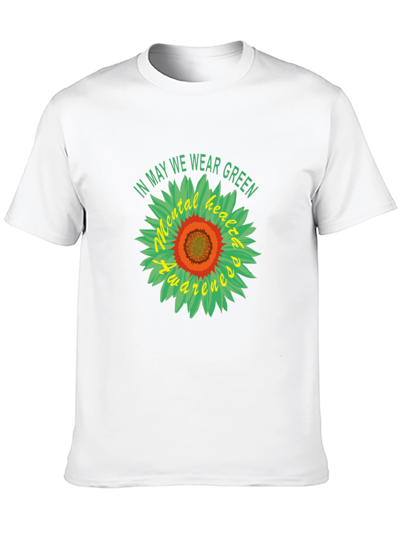 Black Mental Health Awareness Green Sunflower T-Shirt view 10