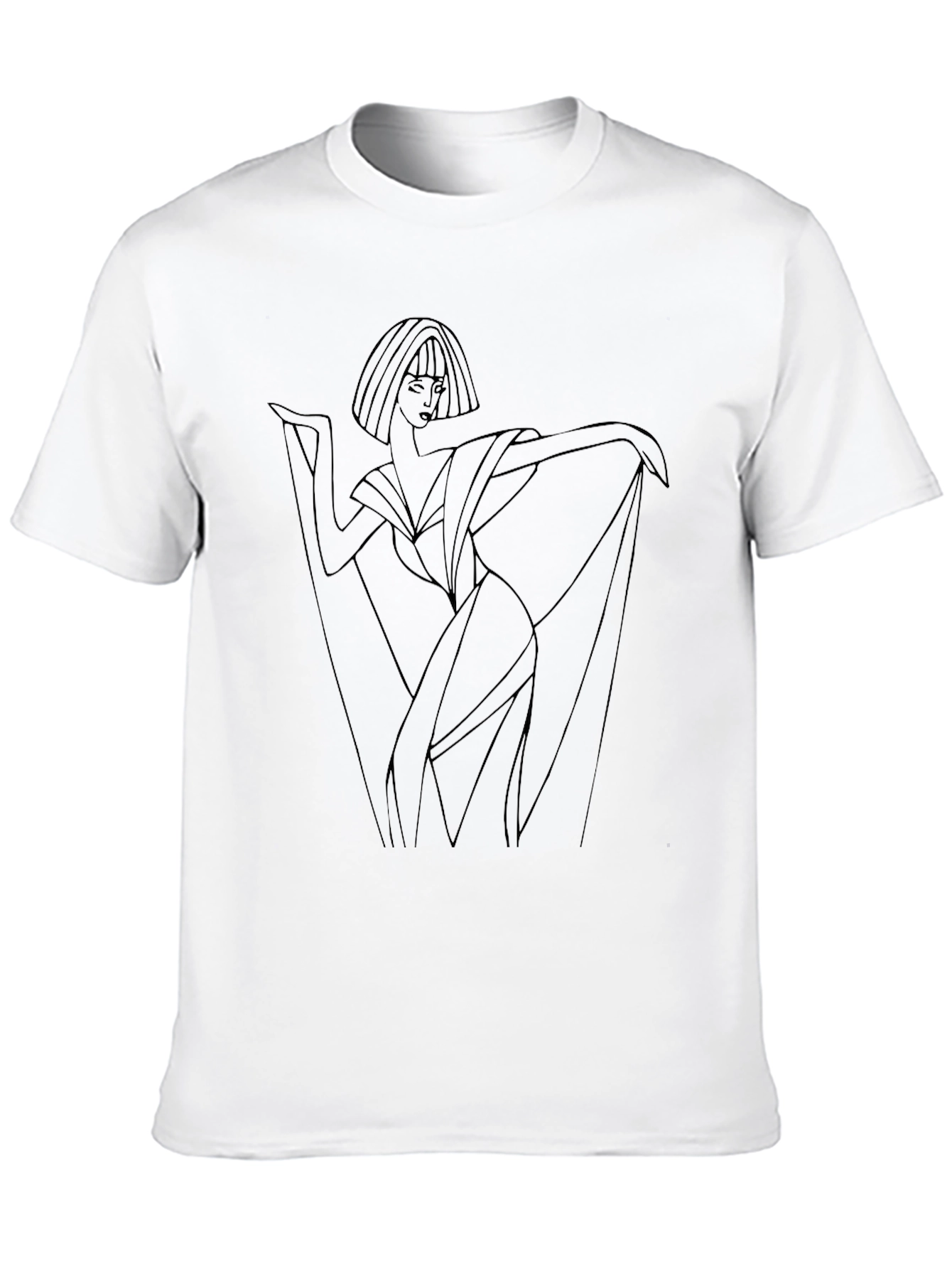 Black Elegant Woman Graphic Black T-Shirt view 10