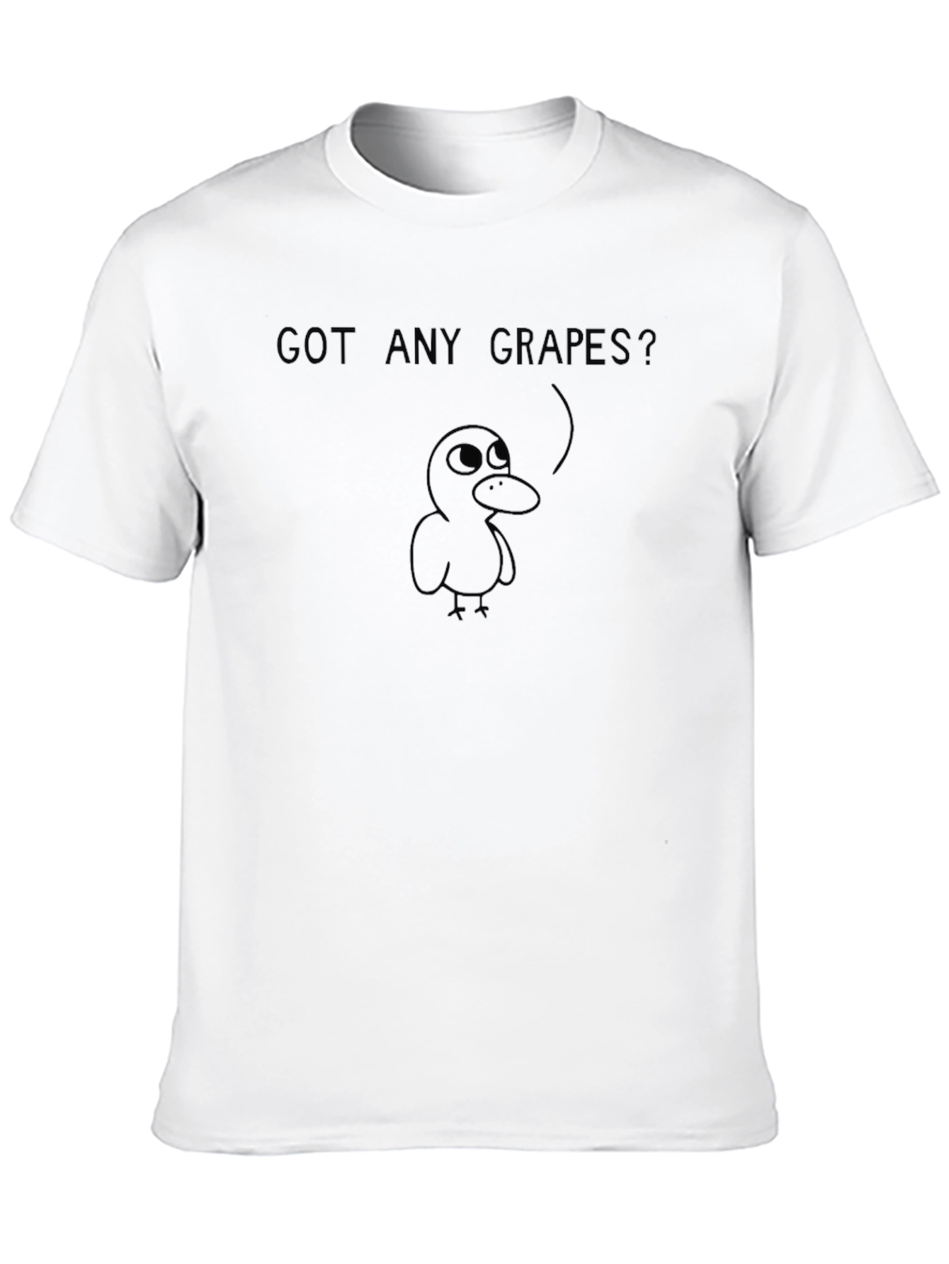 Black Got Any Grapes? Funny Duck Graphic Black T-Shirt view 10