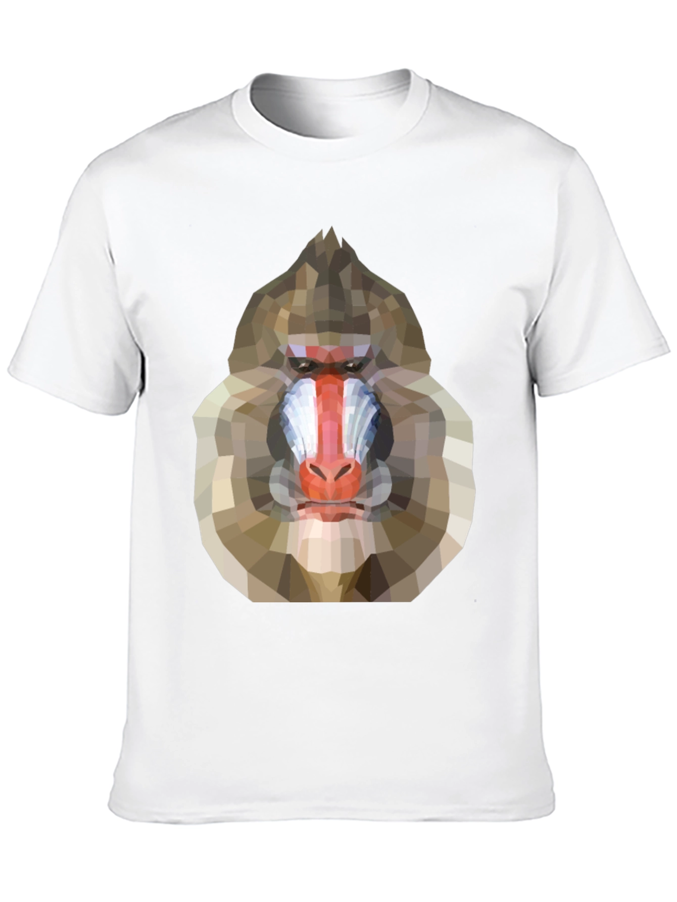 Black Geometric Mandrill Graphic Tee - Unique Art T-Shirt view 10
