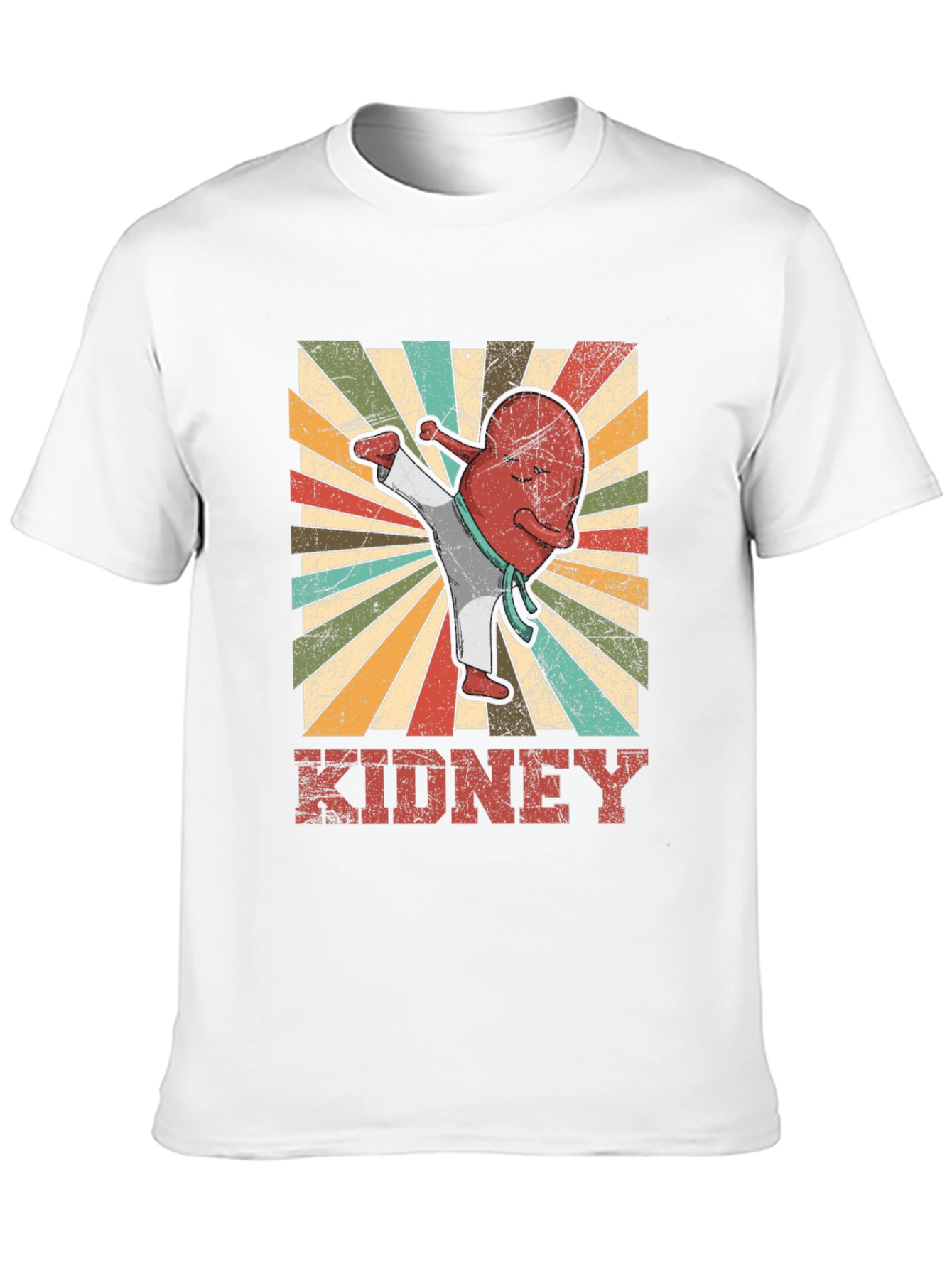 Black Karate Kidney T-Shirt - Funny Anatomy Tee view 10