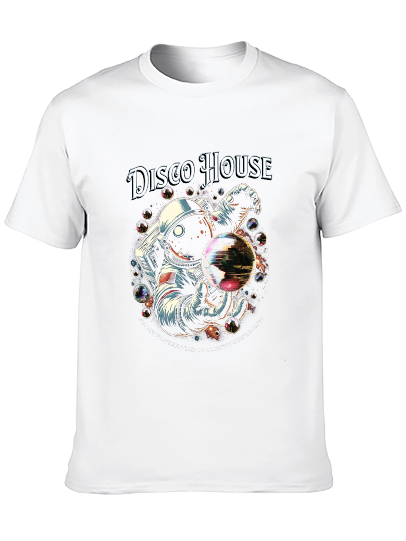 Black Disco House Astronaut Graphic T-Shirt view 10