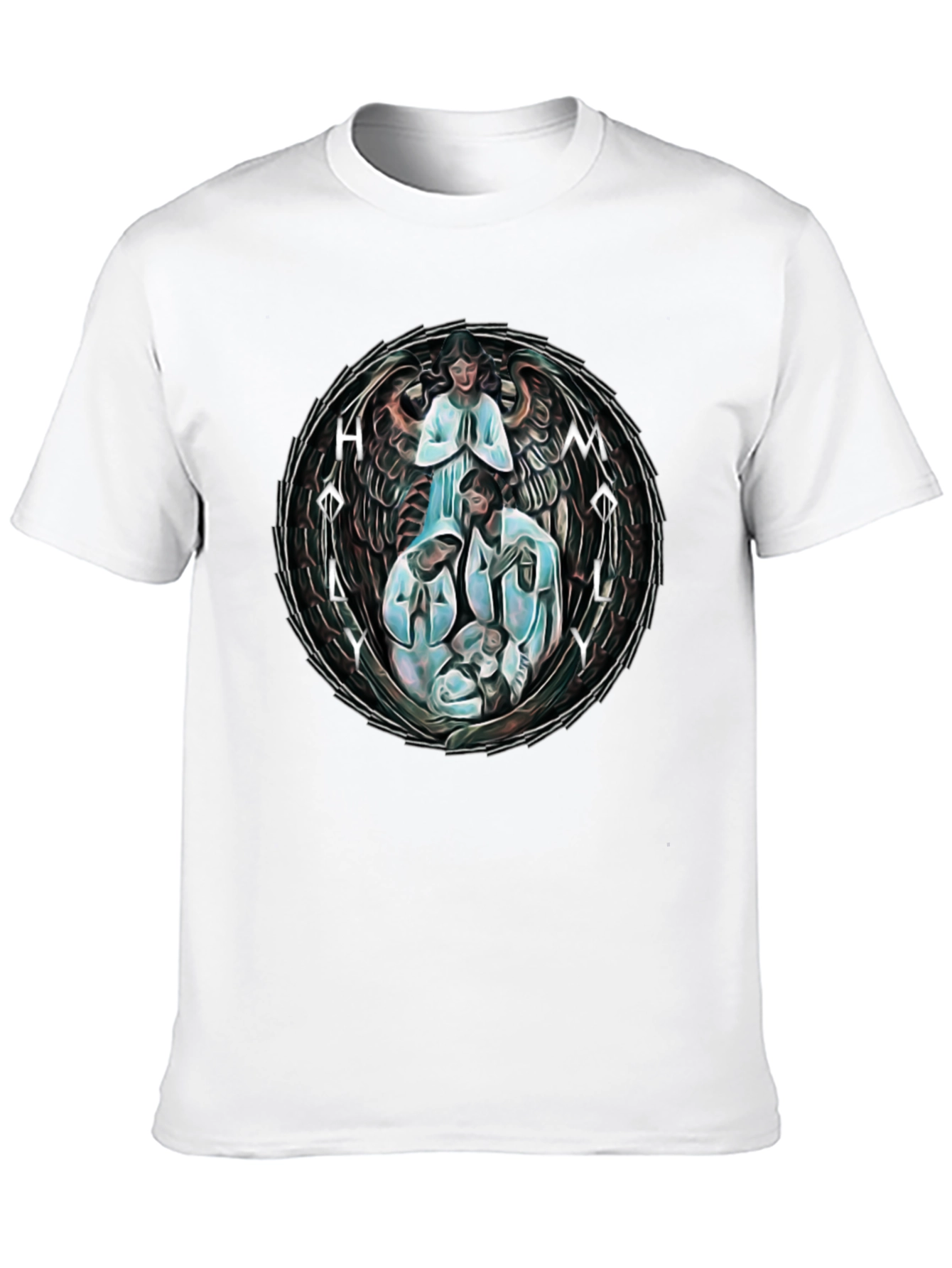 Black Holy Family Graphic T-Shirt - Unisex Black Tee view 10