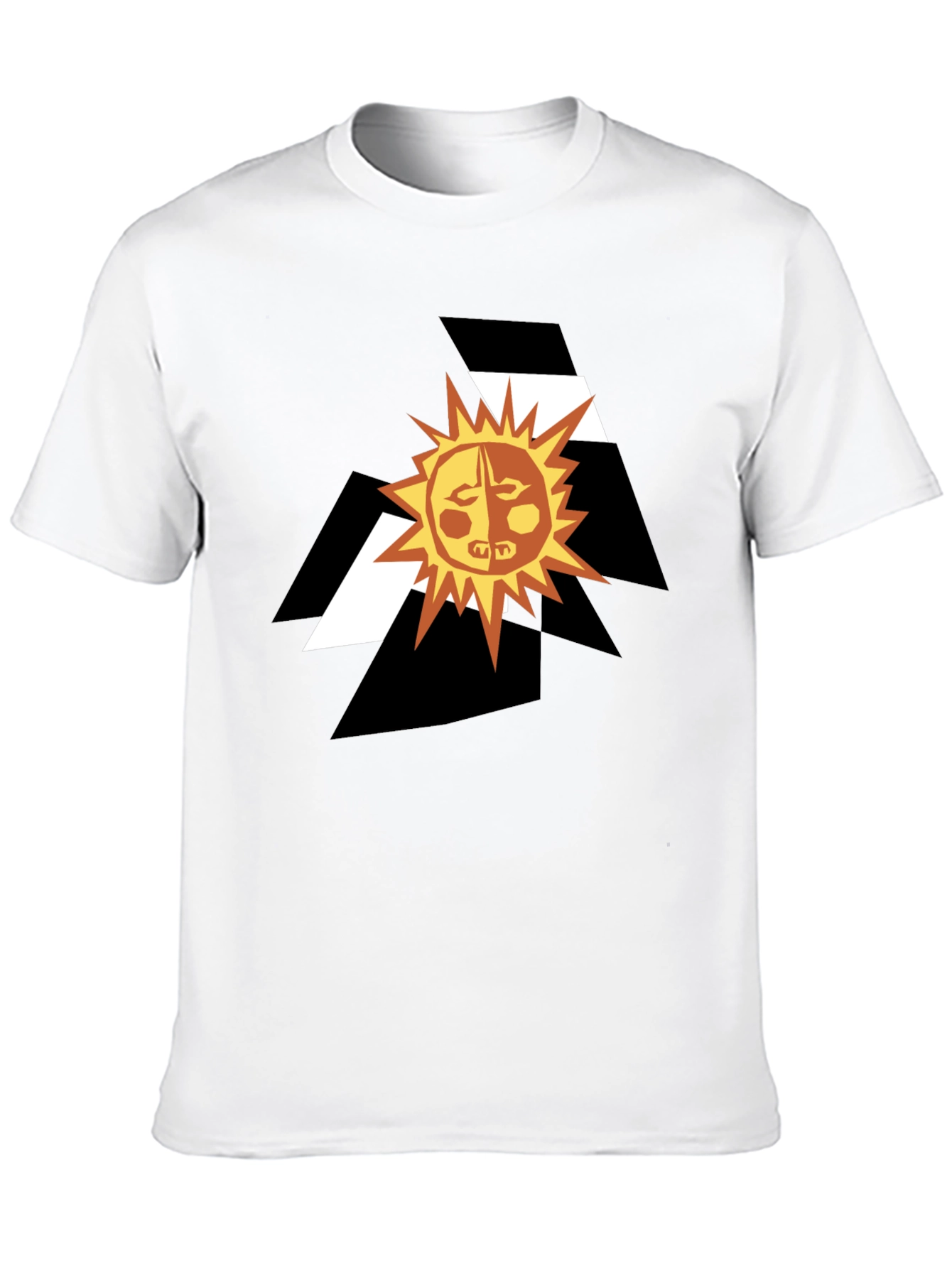 Black Abstract Sun Graphic Black T-Shirt view 10